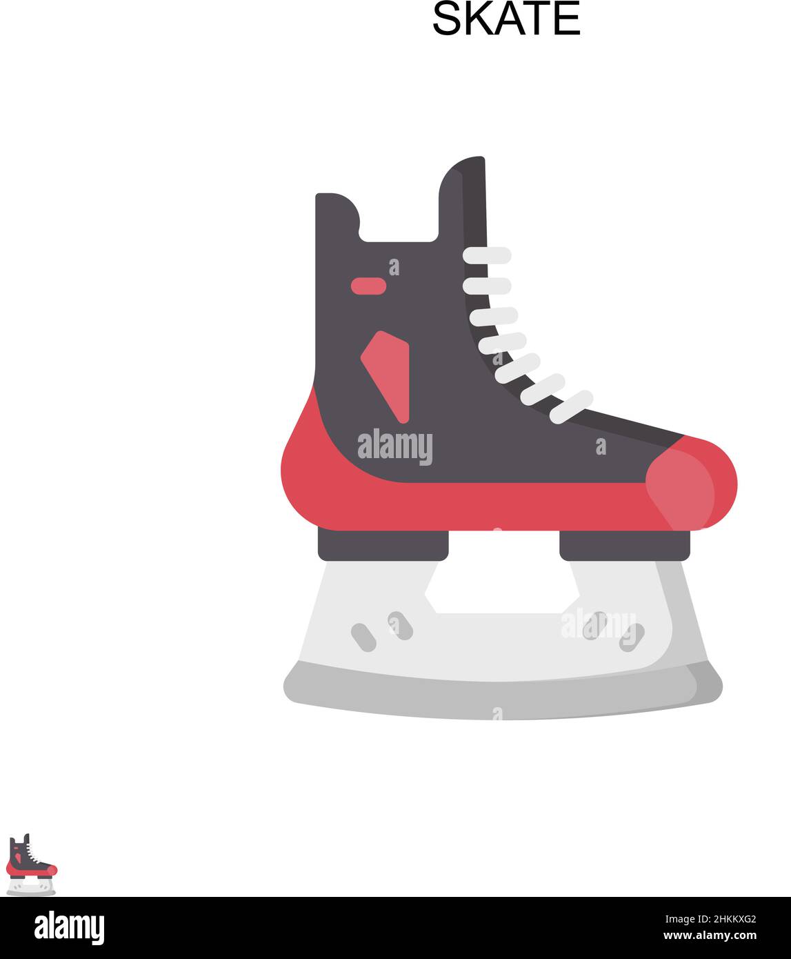 Skate Simple vector icon. Illustration symbol design template for web mobile UI element. Stock Vector