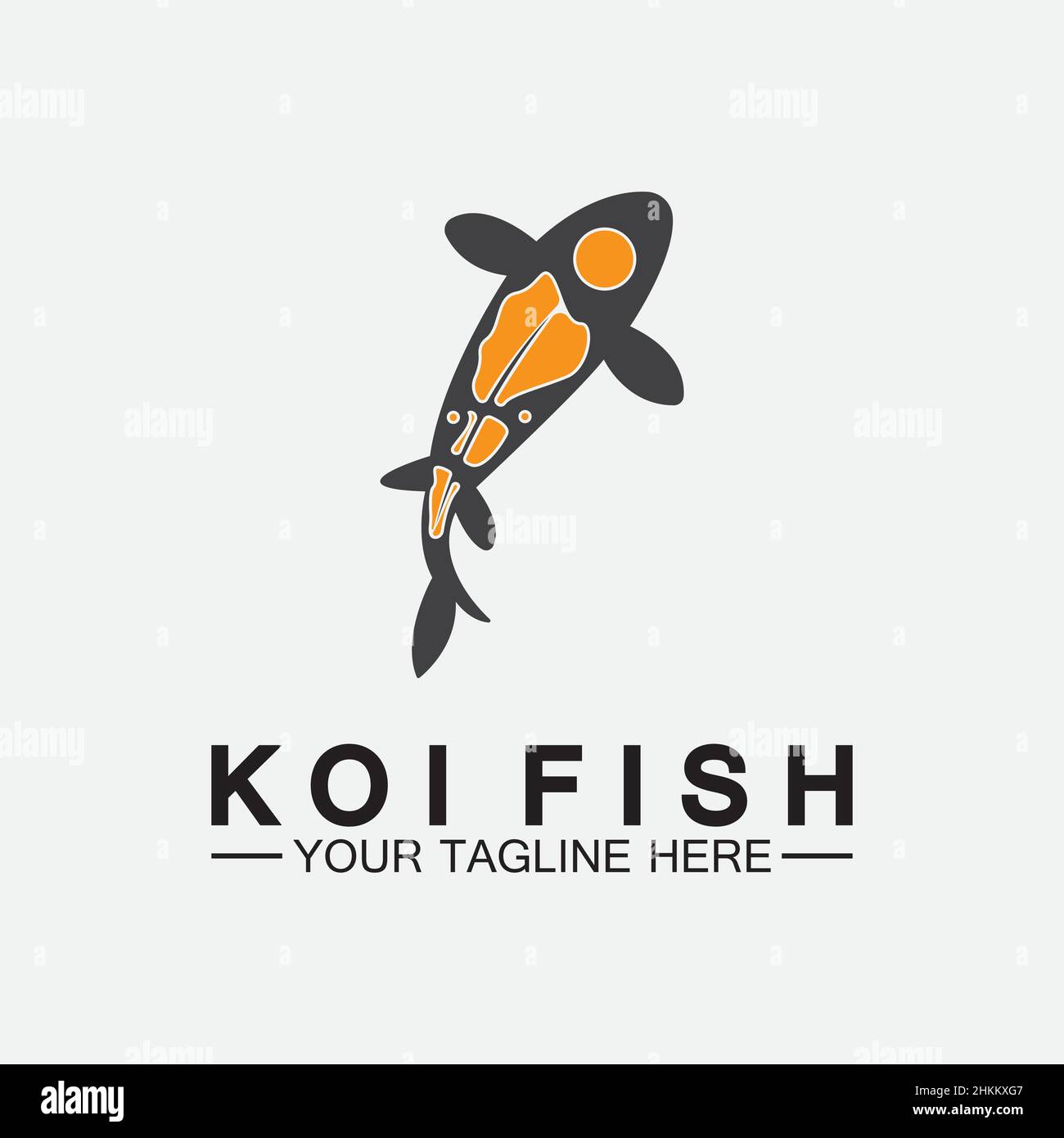 Koi Fish Logo Design Vector Template Stock Vector