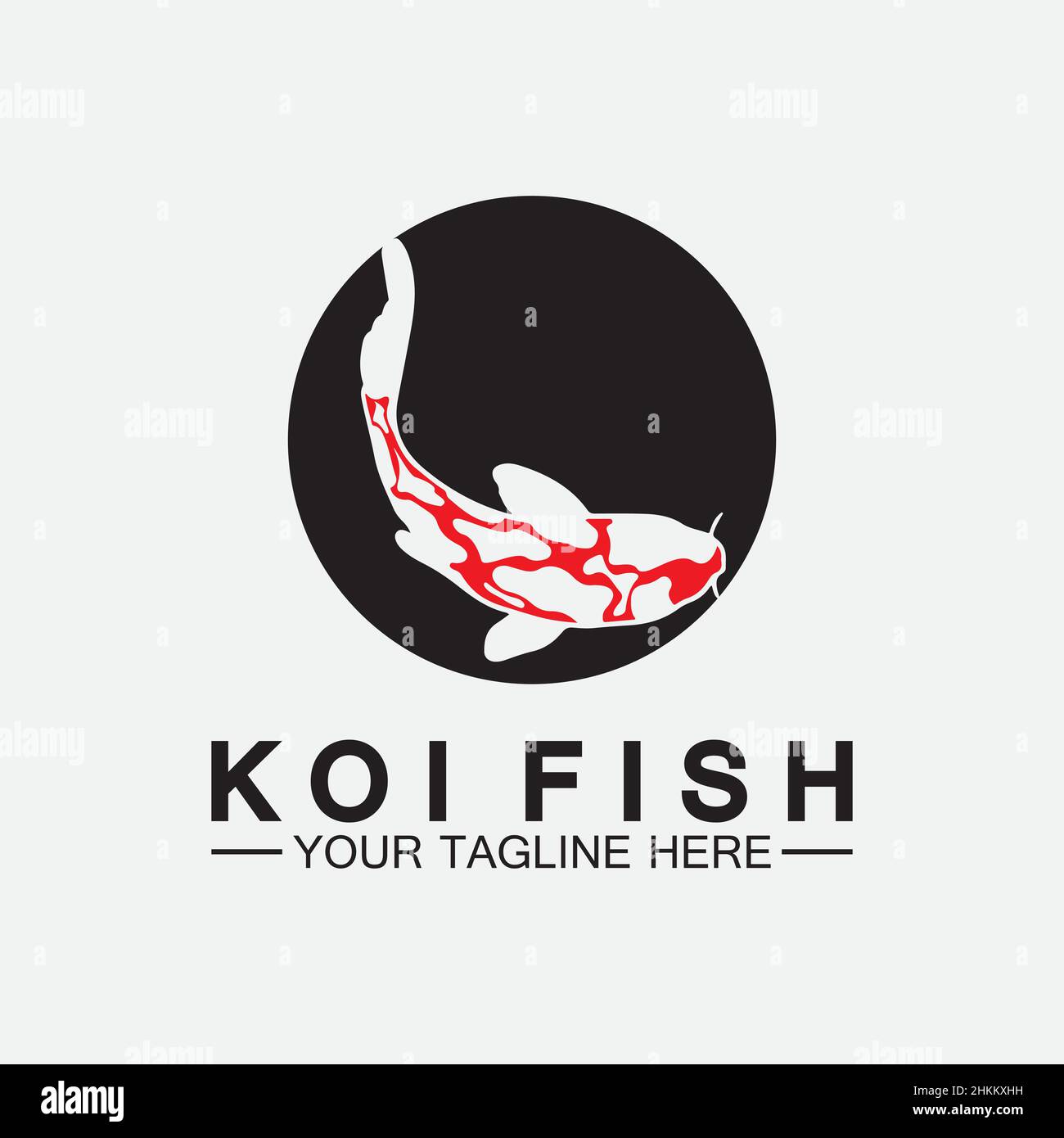 Koi Fish Logo Design Vector Template Stock Vector