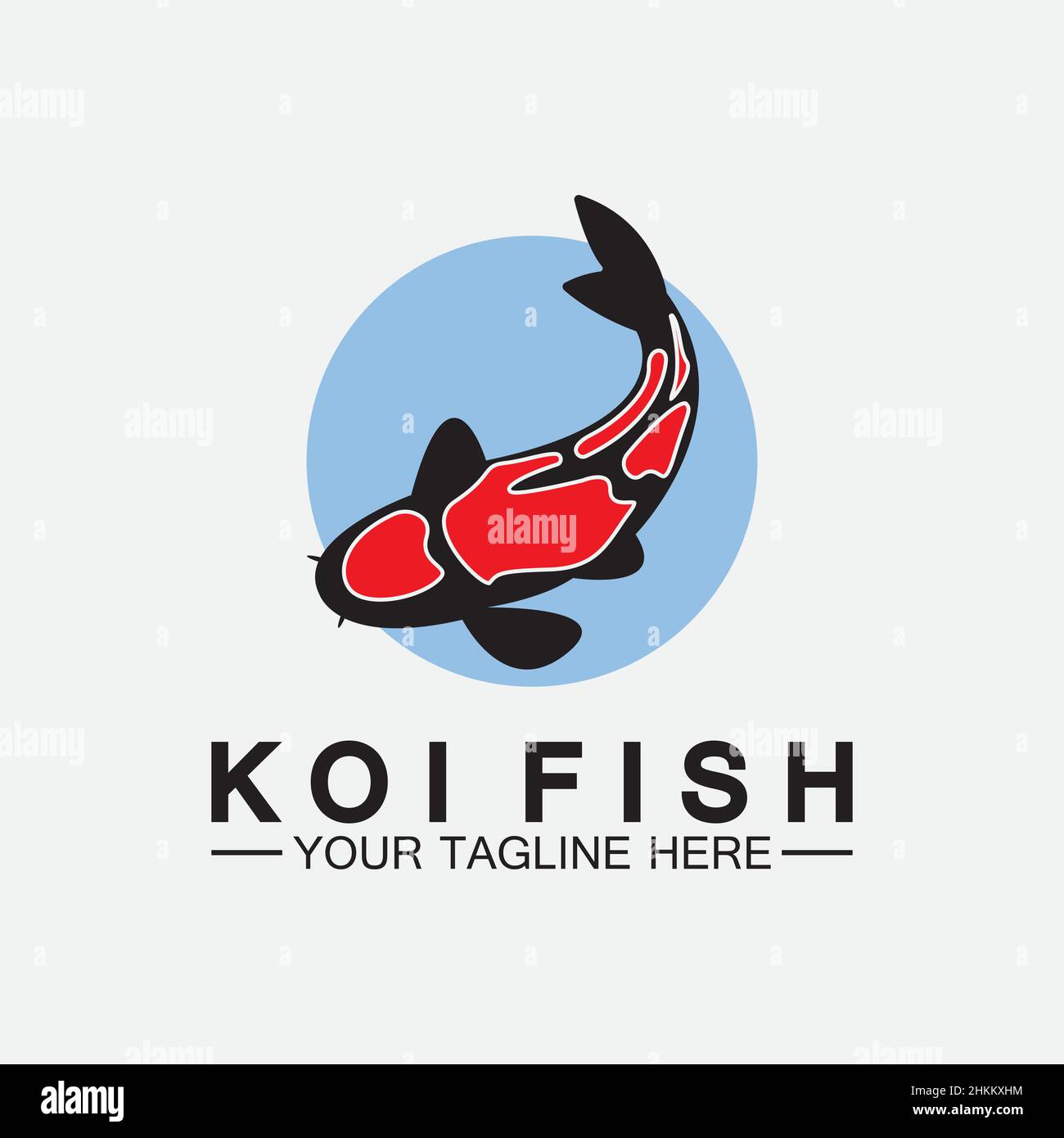 Koi Fish Logo Design Vector Template Stock Vector