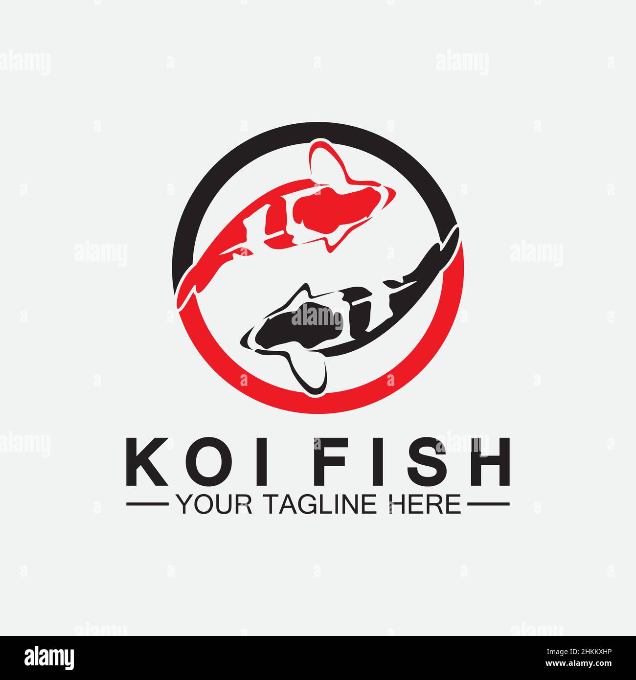 Koi Fish Logo Design Vector Template Stock Vector
