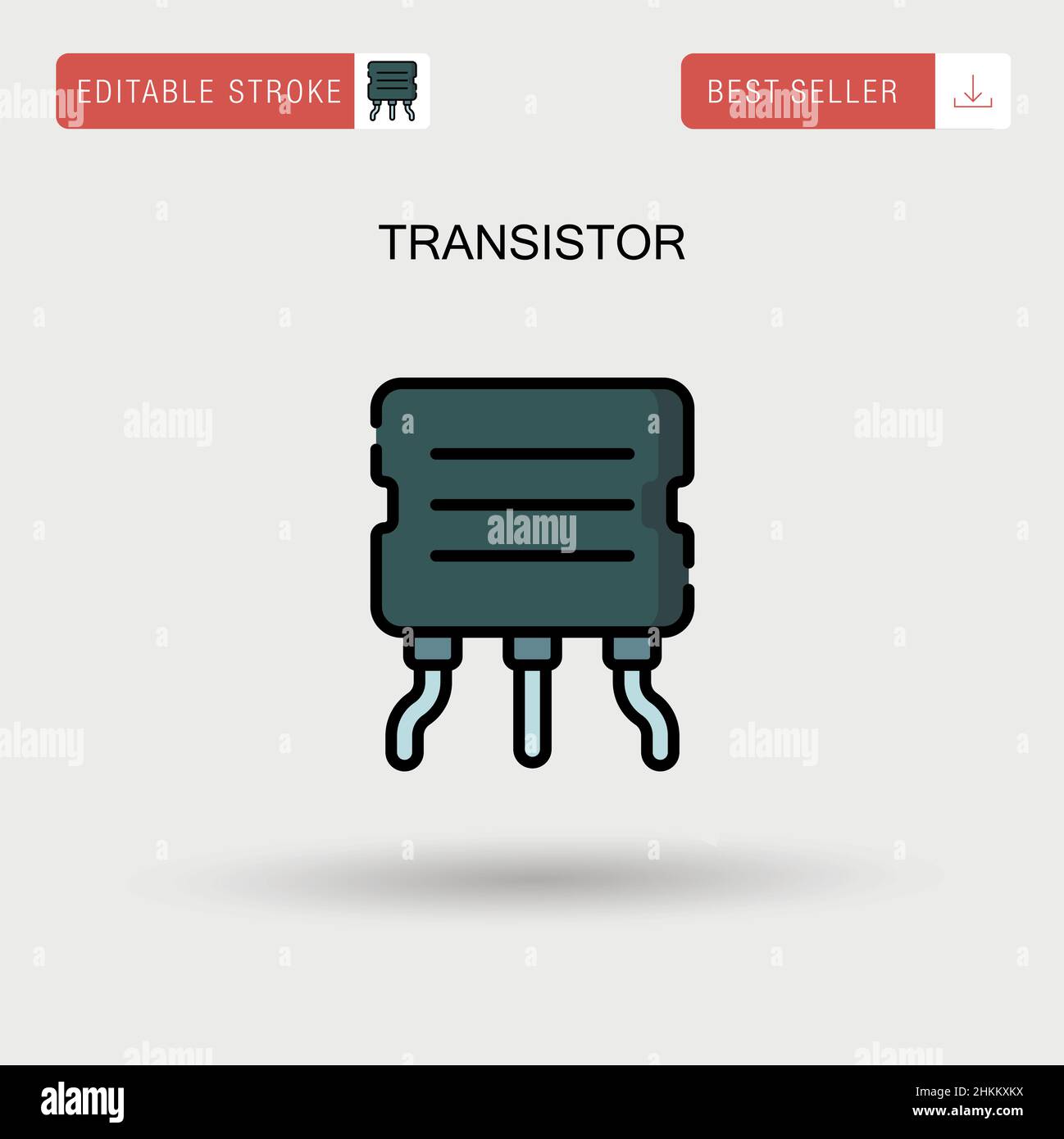 Transistor Simple vector icon. Stock Vector