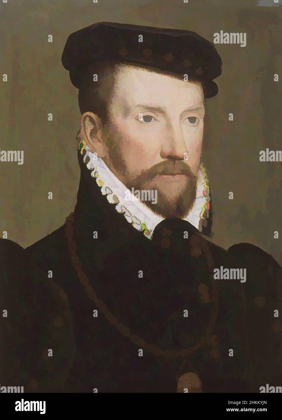 Art inspired by Admiral Gaspard II de Coligny, François Clouet, French, c.1516-1572, 1565-70, Oil on panel, Made in France, Europe, Paintings, 8 1/16 x 5 13/16 in. (20.4 x 14.8 cm, Classic works modernized by Artotop with a splash of modernity. Shapes, color and value, eye-catching visual impact on art. Emotions through freedom of artworks in a contemporary way. A timeless message pursuing a wildly creative new direction. Artists turning to the digital medium and creating the Artotop NFT Stock Photo