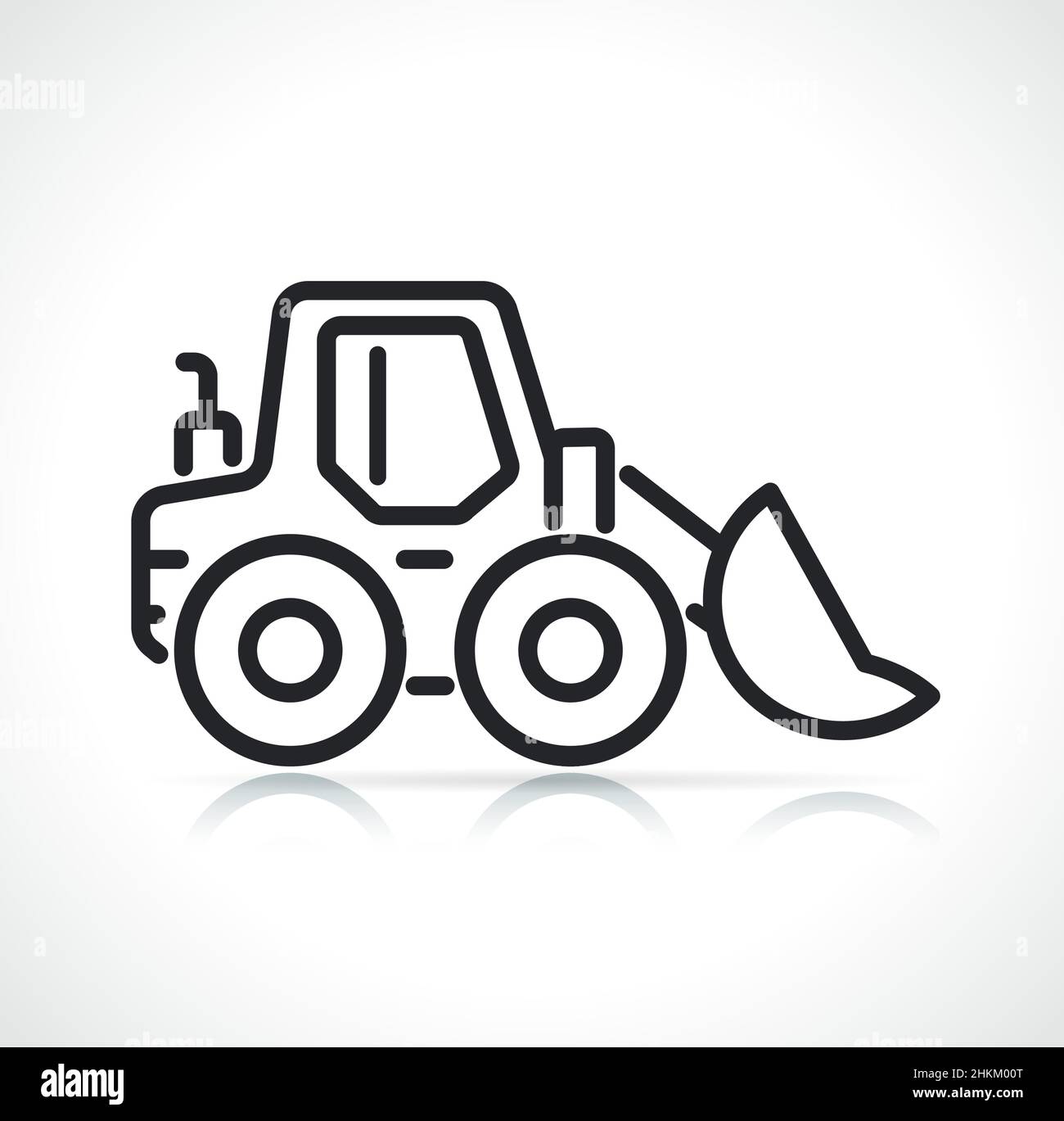 loader or bulldozer thin line icon isolated Stock Vector