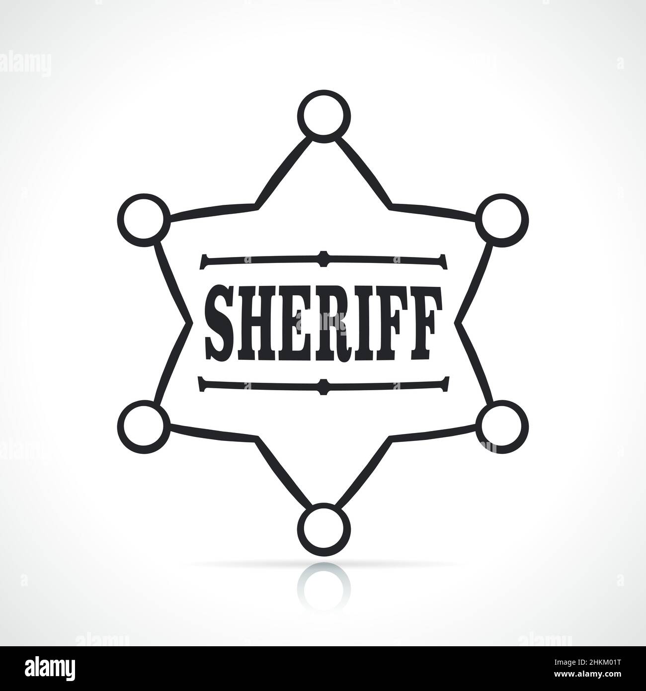 sheriff star badge black and white icon Stock Vector