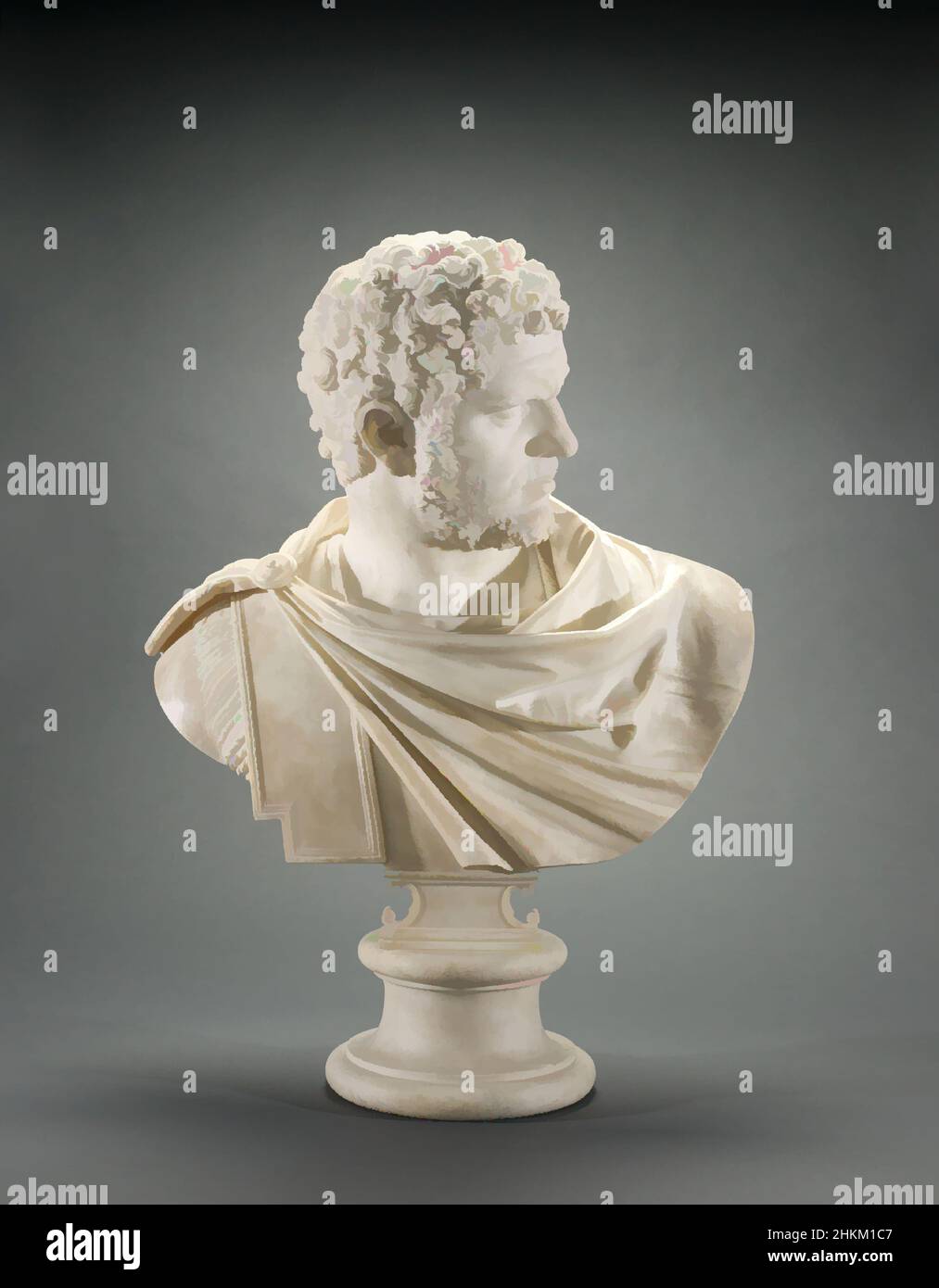 Art inspired by Bust of Emperor Caracalla, Joseph Claus, German, 1718-1788,  1757, Marble, Rome, Lazio, Italy, Europe, Sculpture, 28 3/4 x 20 x 8 in.  (73 x 50.8 x 20.3 cm, Classic