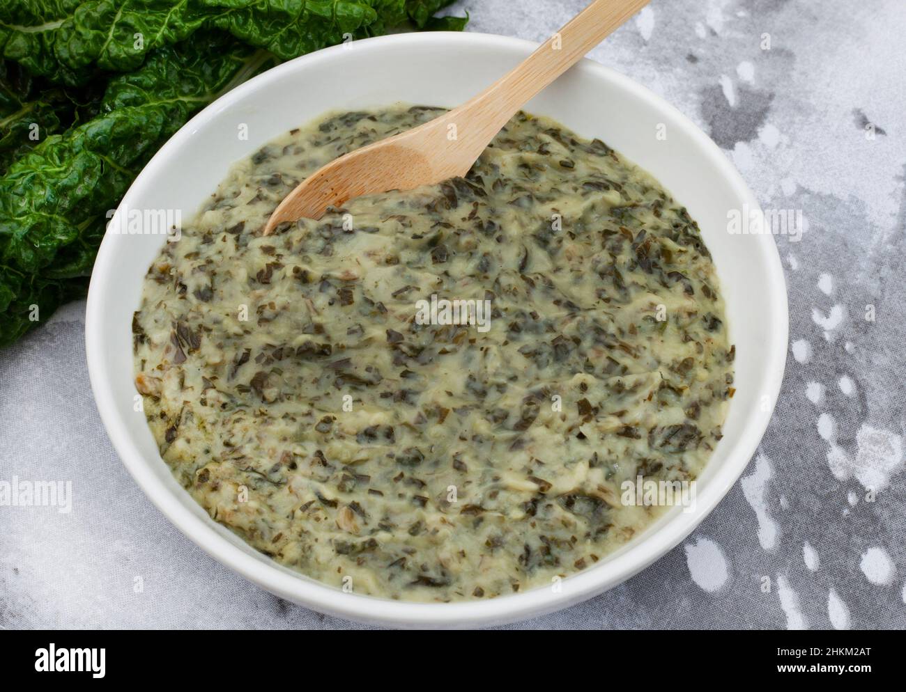 South African favorite vegetable dish, creamed spinach Stock Photo - Alamy