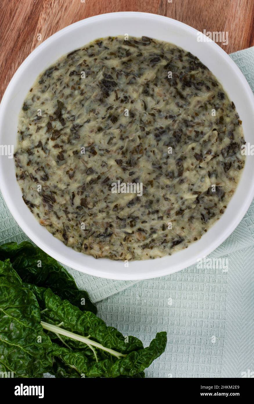 South African favorite vegetable dish, creamed spinach Stock Photo - Alamy