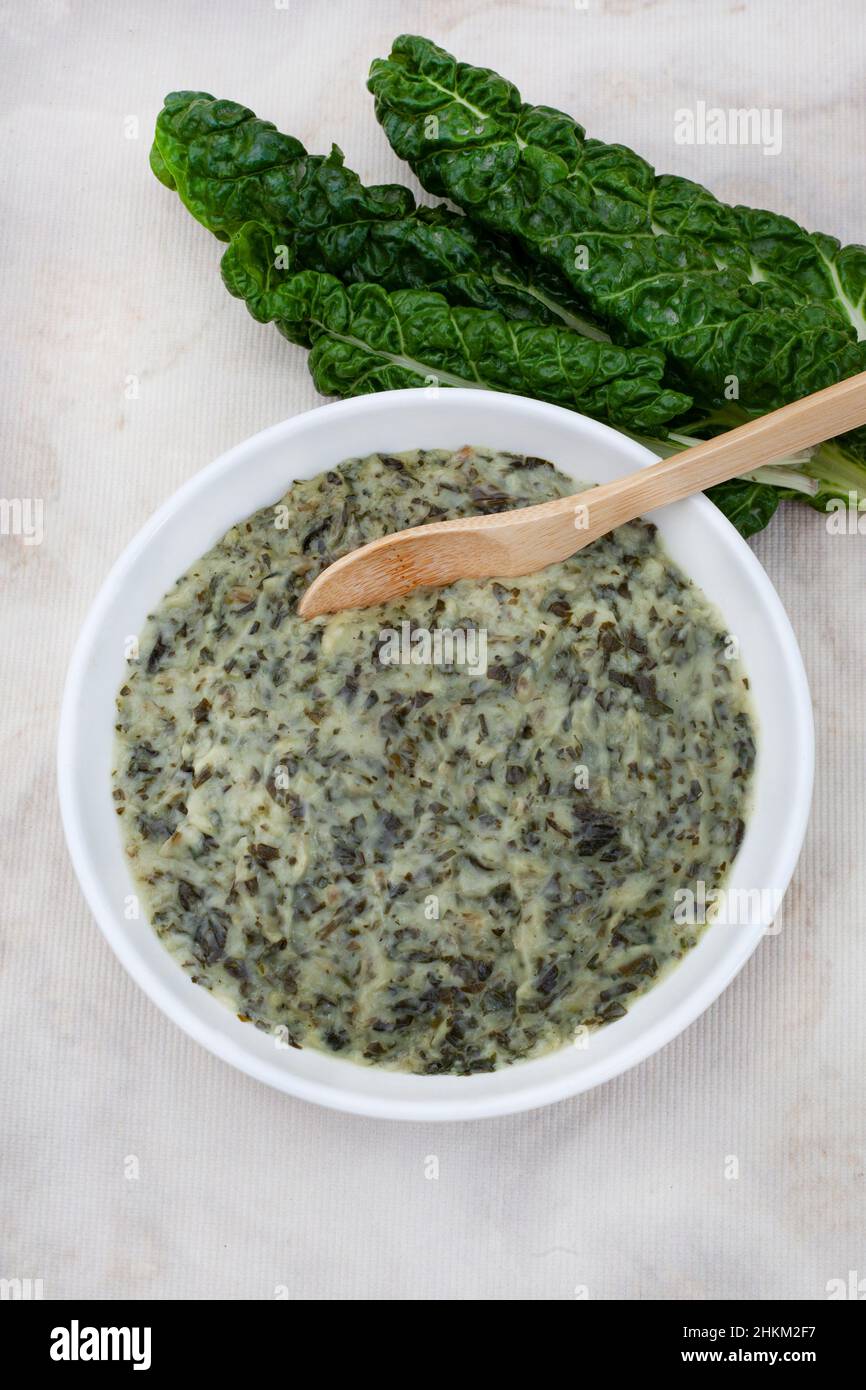 South African favorite vegetable dish, creamed spinach Stock Photo - Alamy