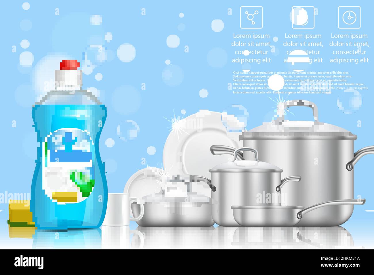 Dishwashing liquid soap ad, vector realistic illustration Stock Vector ...