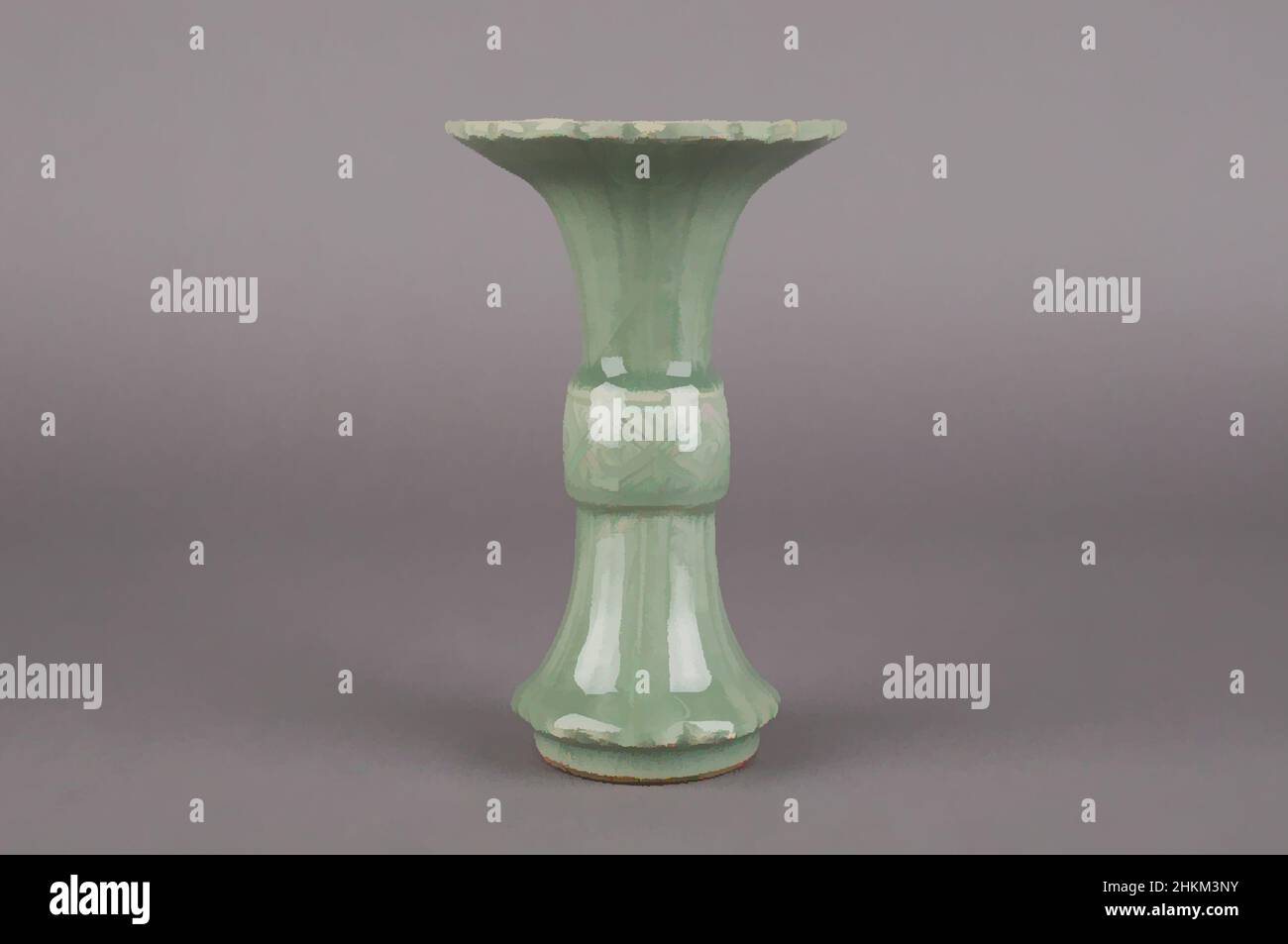 Gu Form Famille Vert Glazed Porcelain Vase Gu Form Famille Vert Glazed Porcelain Vase
