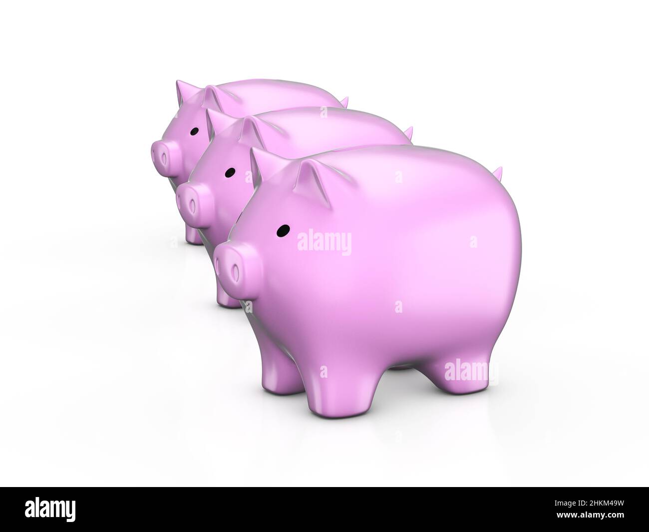 Piggy banks on a white background. 3d illustration Stock Photo - Alamy