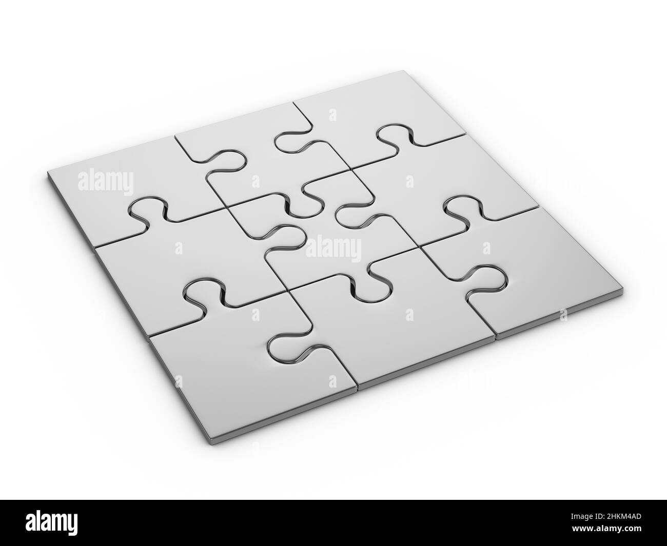 Puzzle pieces on a white background. 3d illustration Stock Photo - Alamy
