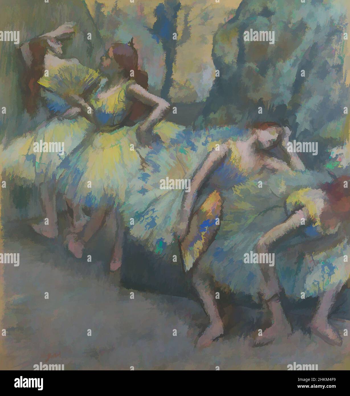Vintage 1935 Degas “The Blue Dancers” Art Print Vintage 1935 Degas “The Blue Dancers” Art Print