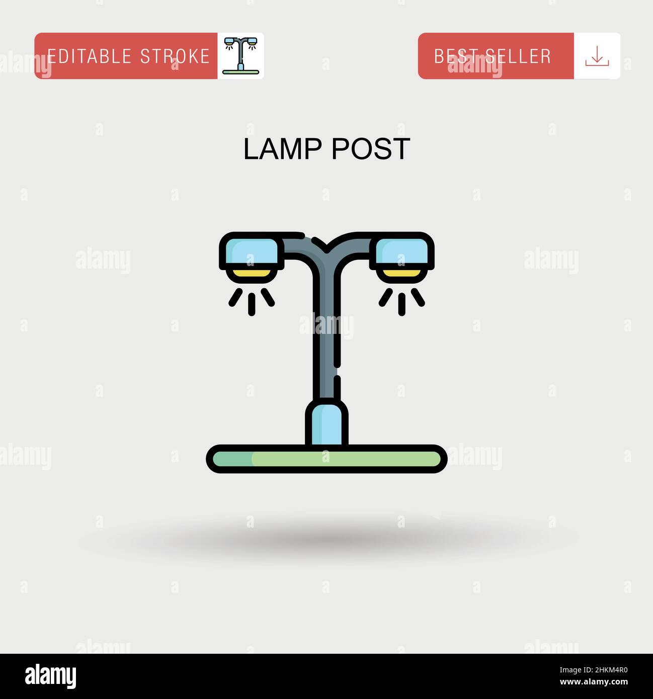 Lamp post Simple vector icon. Stock Vector