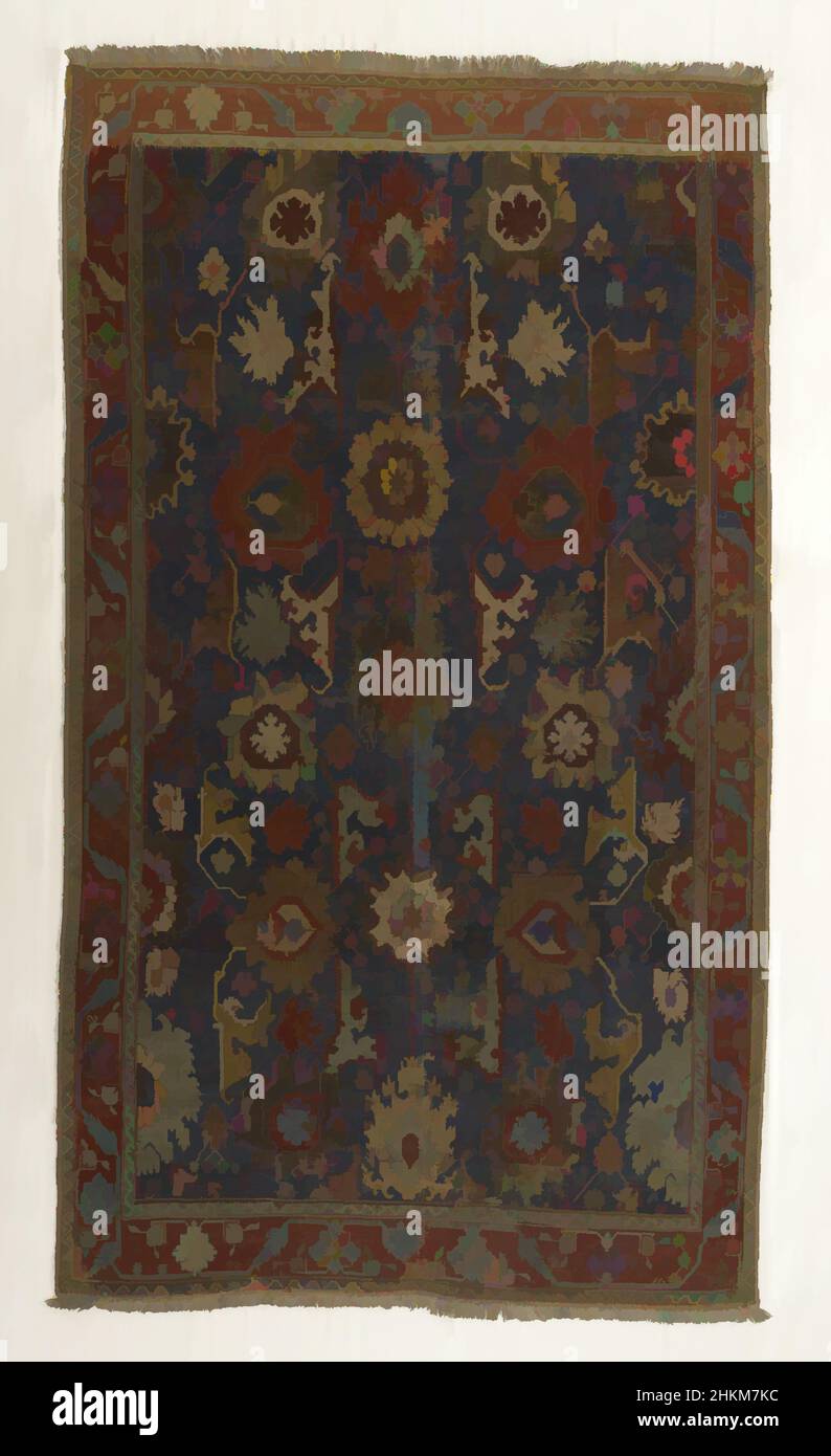 Art inspired by Fragmentary South Caucasus Carpet with Blossom Design, Transcaucasian, 19th century, Wool, Made in Caucasus, Azerbaijan, Asia, Coverings & hangings, textiles, 116 1/4 x 64 1/2 in. (295.3 x 163.8 cm, Classic works modernized by Artotop with a splash of modernity. Shapes, color and value, eye-catching visual impact on art. Emotions through freedom of artworks in a contemporary way. A timeless message pursuing a wildly creative new direction. Artists turning to the digital medium and creating the Artotop NFT Stock Photo