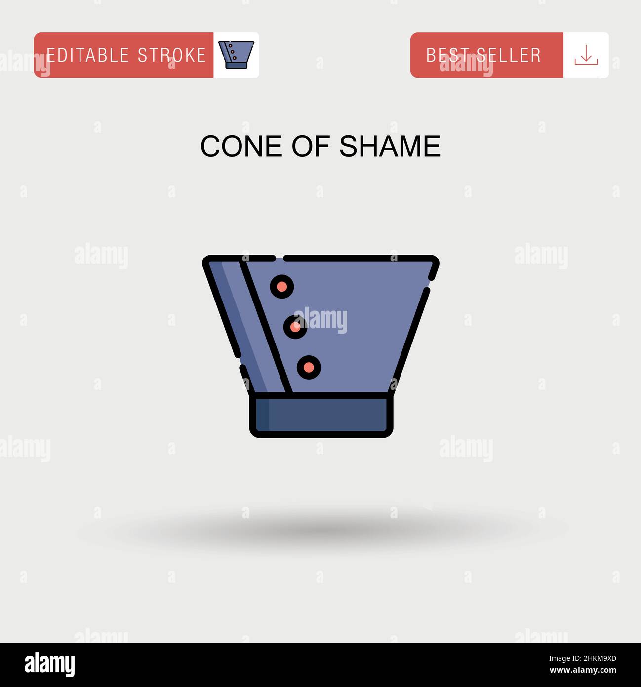 Cone of shame Simple vector icon. Stock Vector