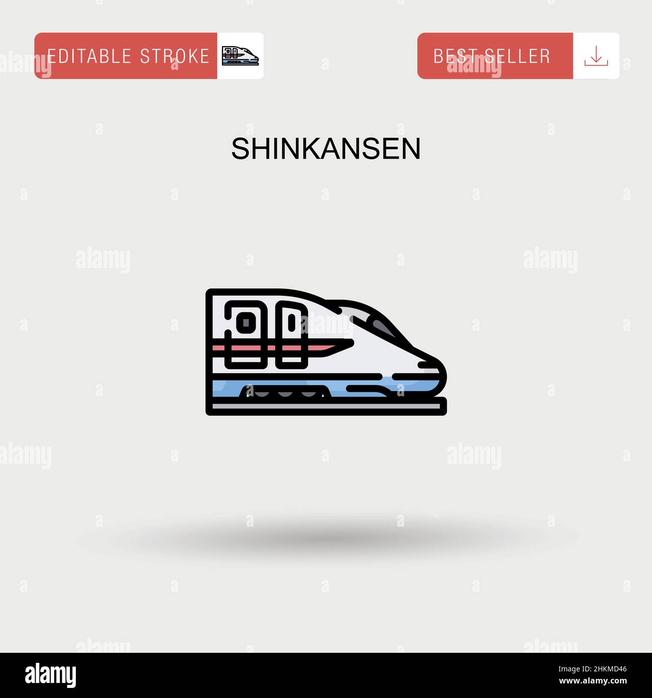 Shinkansen Simple vector icon. Stock Vector