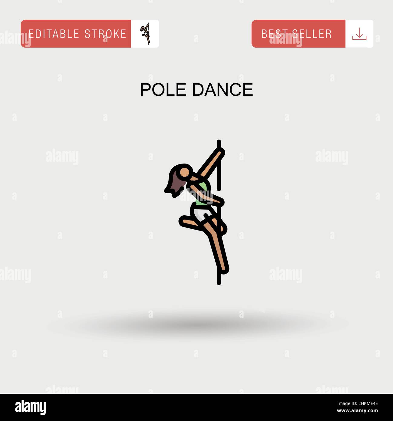 Pole dance Simple vector icon. Stock Vector