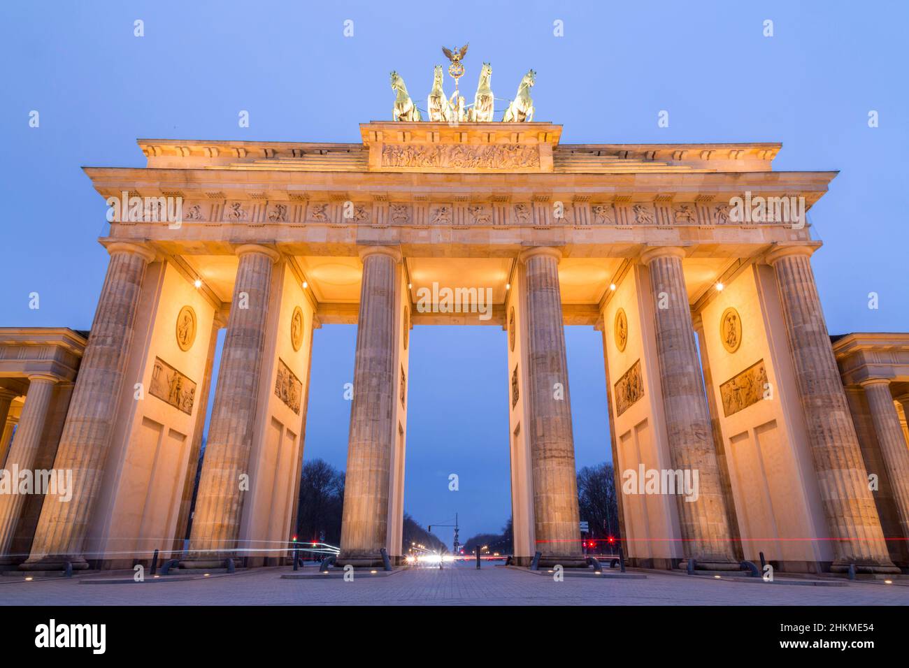 The famous landmark of Brandenburg Gate or Brandenburger Tor in Berlin ...