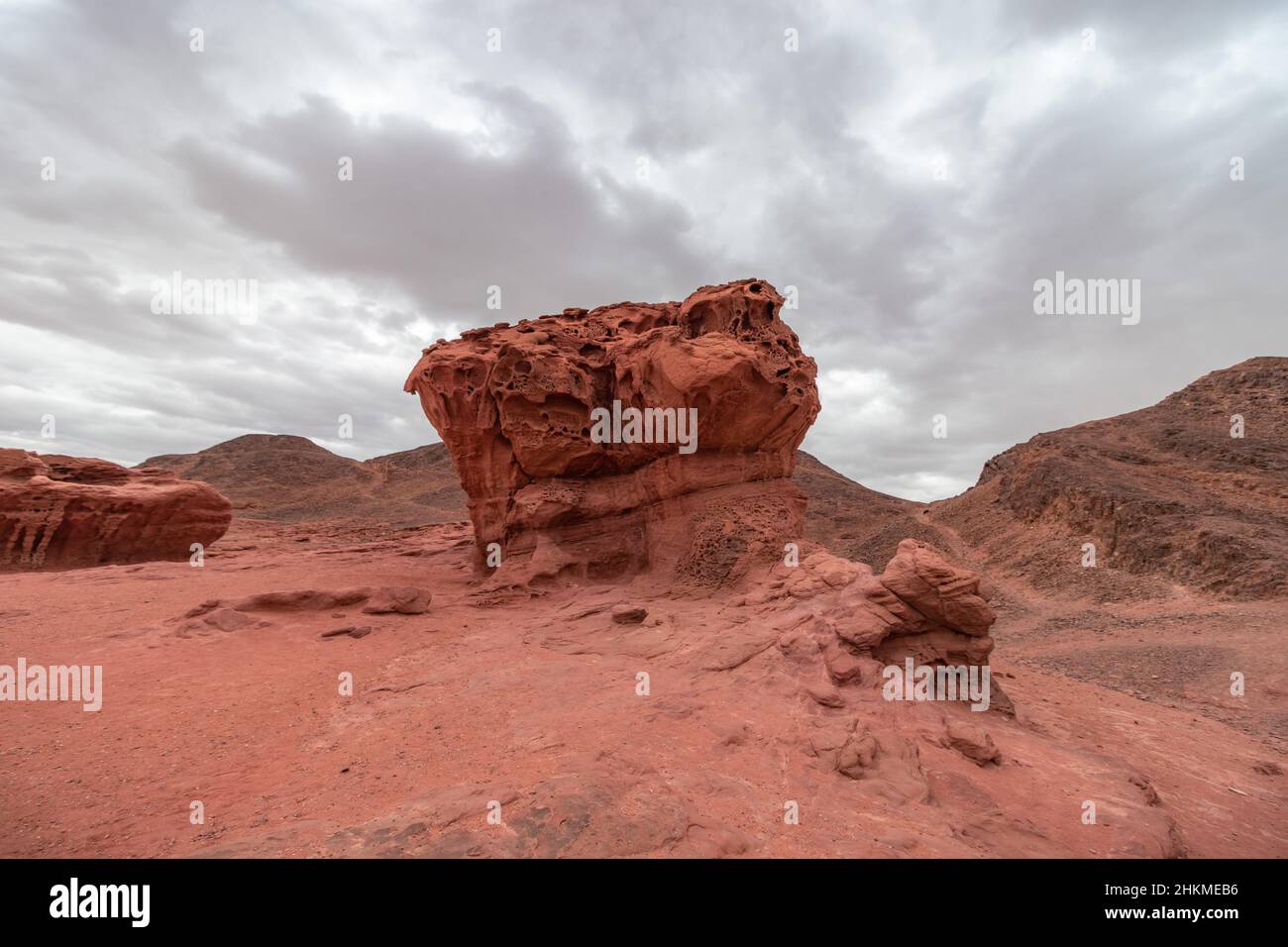 View of red desert rocks in Timna natural park in Negev, Eilat, Israel ...