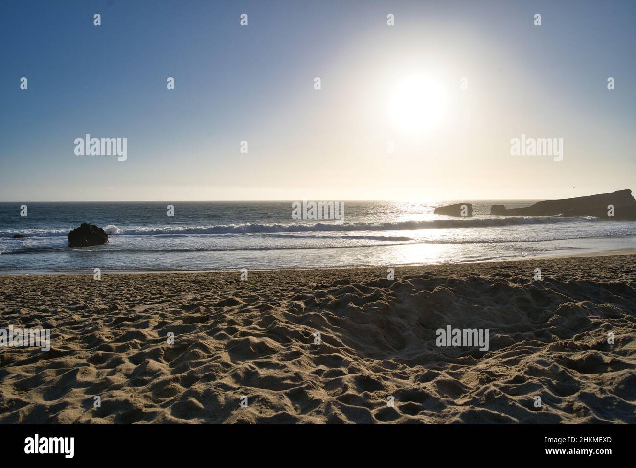 Beautiful landscape with the sandy shore and the sea Stock Photo - Alamy