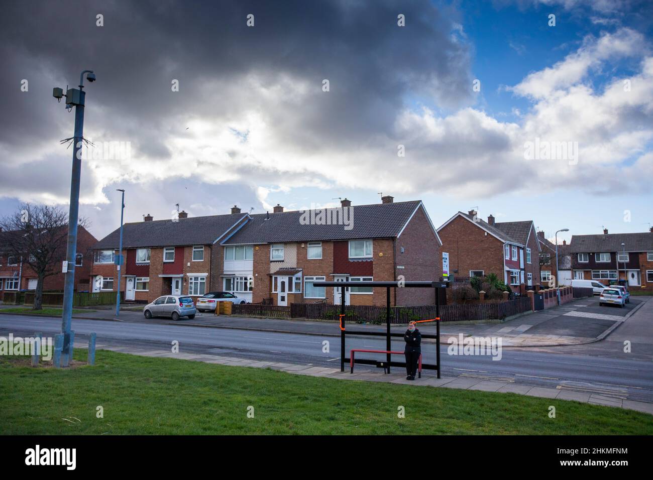 Easterside is a small housing estate in the Ladgate ward of Middlesbrough, North Yorkshire, with a population of around 3,200. It is bounded to the east by the A172 (Marton Road) and by the B1380 (Ladgate Lane) to the south. Much of its housing stock was built in the early to mid-1960s in an open plan style with few high walls or fences and has large green spaces in common areas. The largest of these areas is to be found in the centre of the estate near the church and what is now a fenced play area. Stock Photo