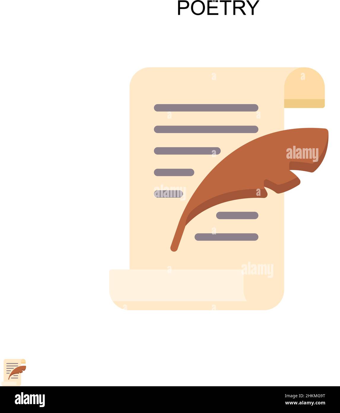 Poetry Simple vector icon. Illustration symbol design template for web ...