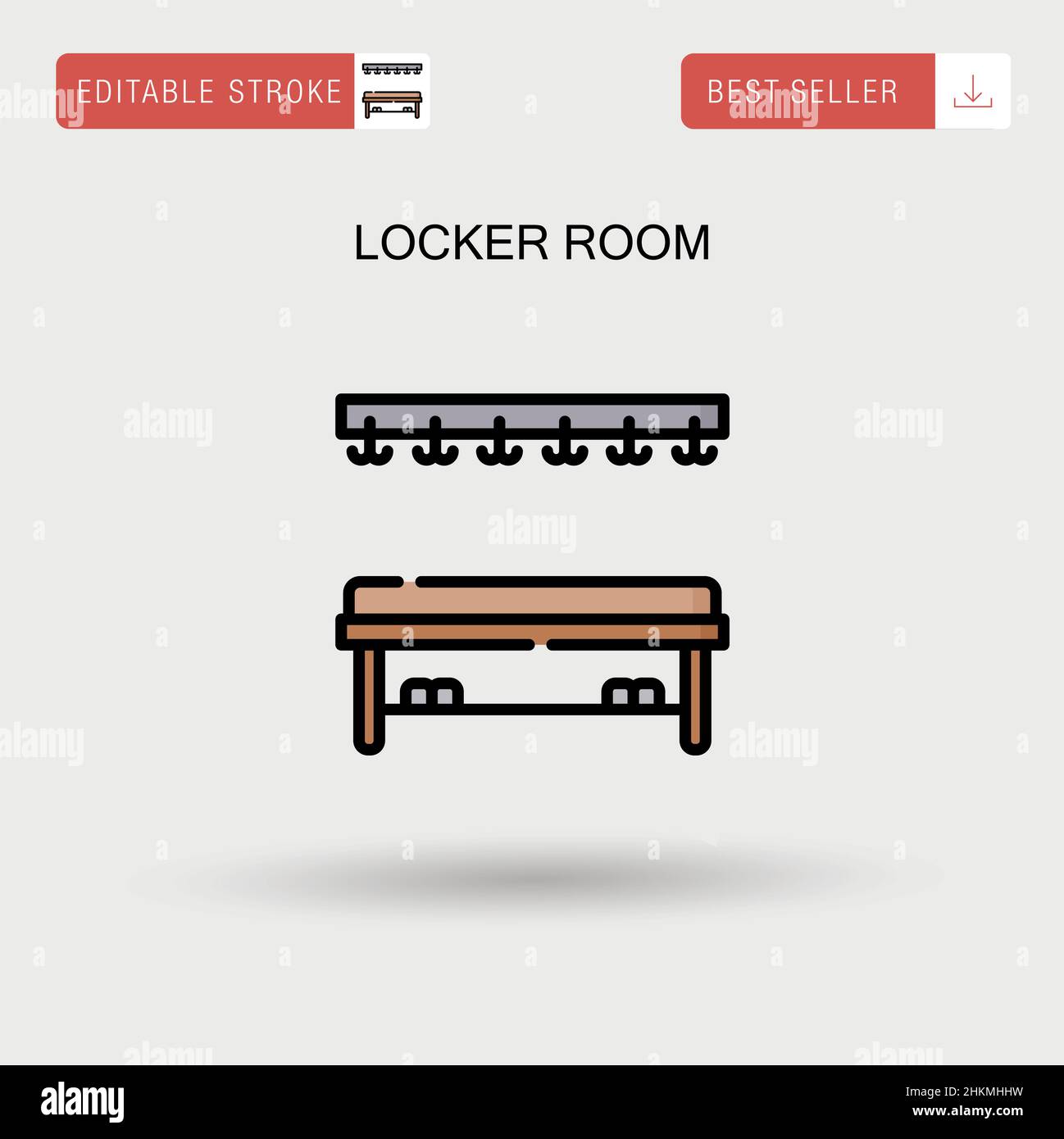 Locker room Simple vector icon. Stock Vector