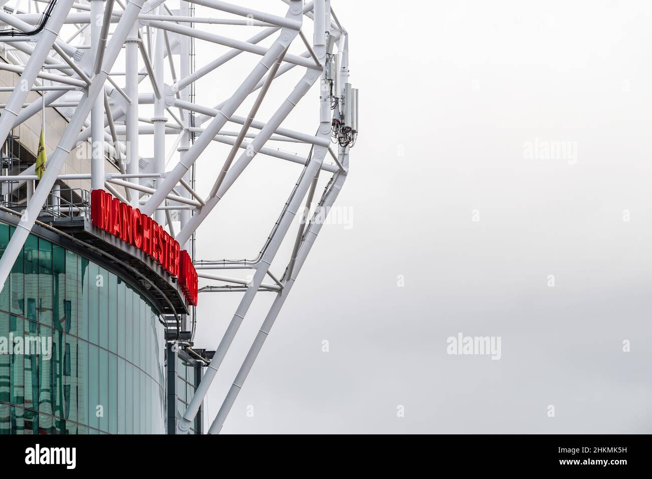 Old Trafford football ground, home to Manchester United FC. Stock Photo