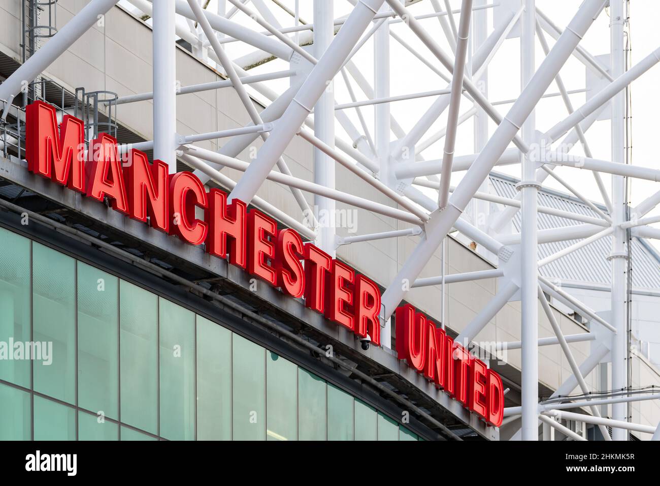 Old Trafford football ground, home to Manchester United FC. Stock Photo