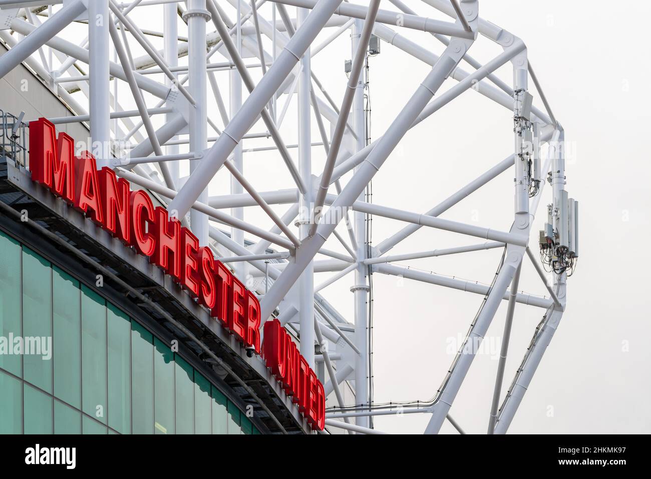 Old Trafford football ground, home to Manchester United FC. Stock Photo