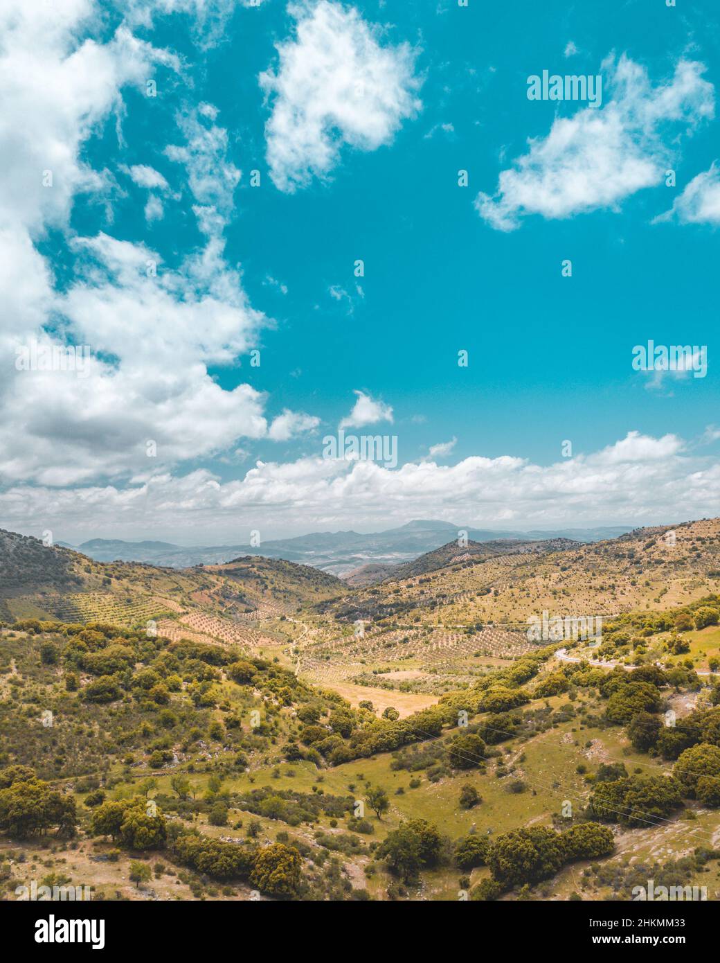 Spanish Landscape taken by drone Stock Photo