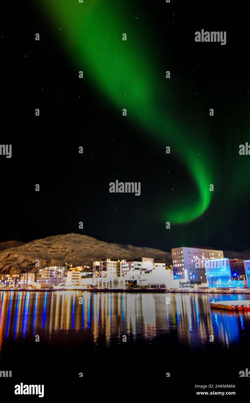 Hammerfest Northern Lights Stock Photo - Alamy