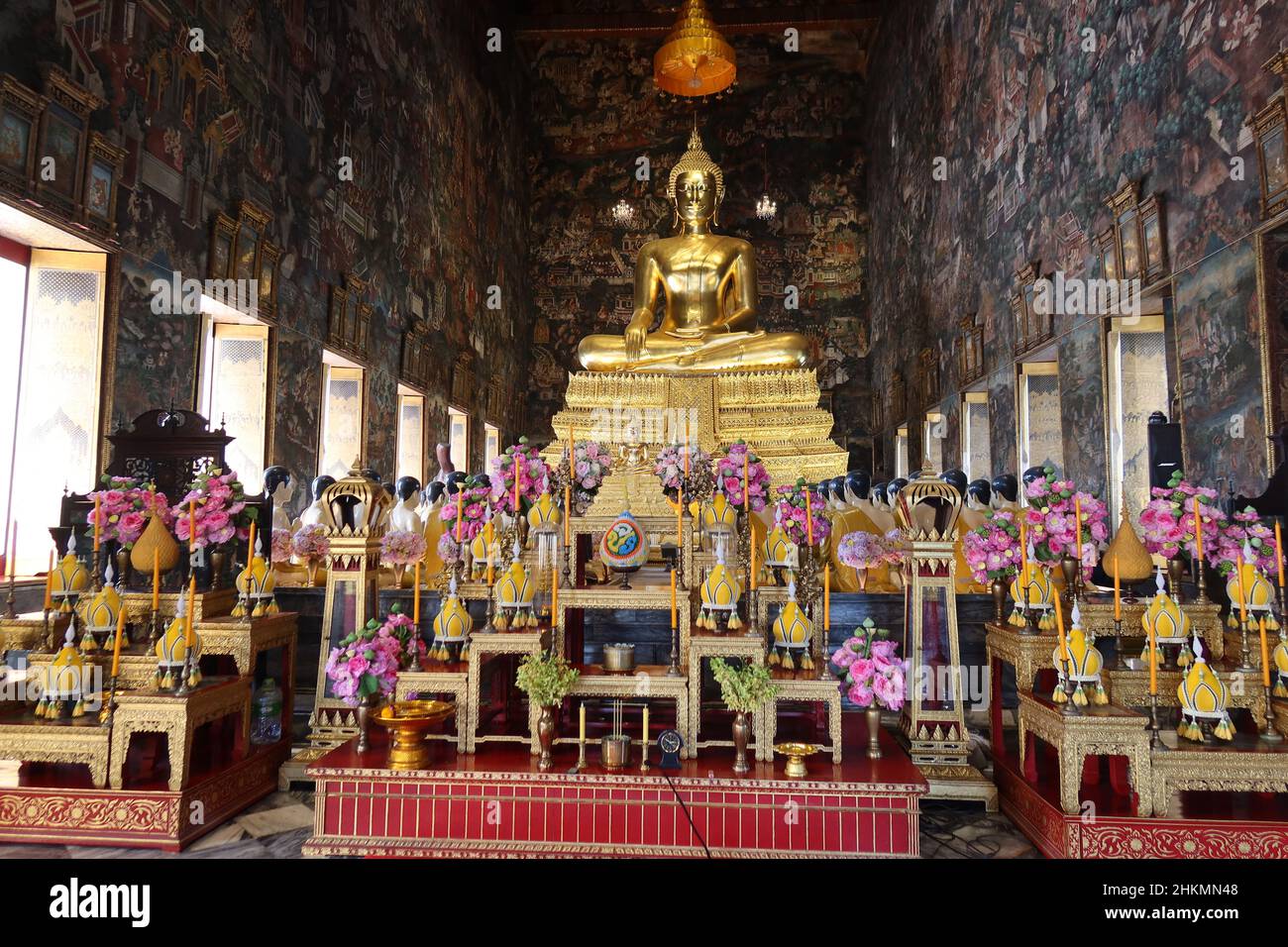 Ubosot or Ordination Hall, Wat Suthat, Bangkok, Thailand Stock Photo