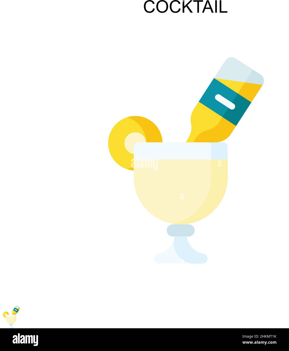 Cocktail Simple vector icon. Illustration symbol design template for ...