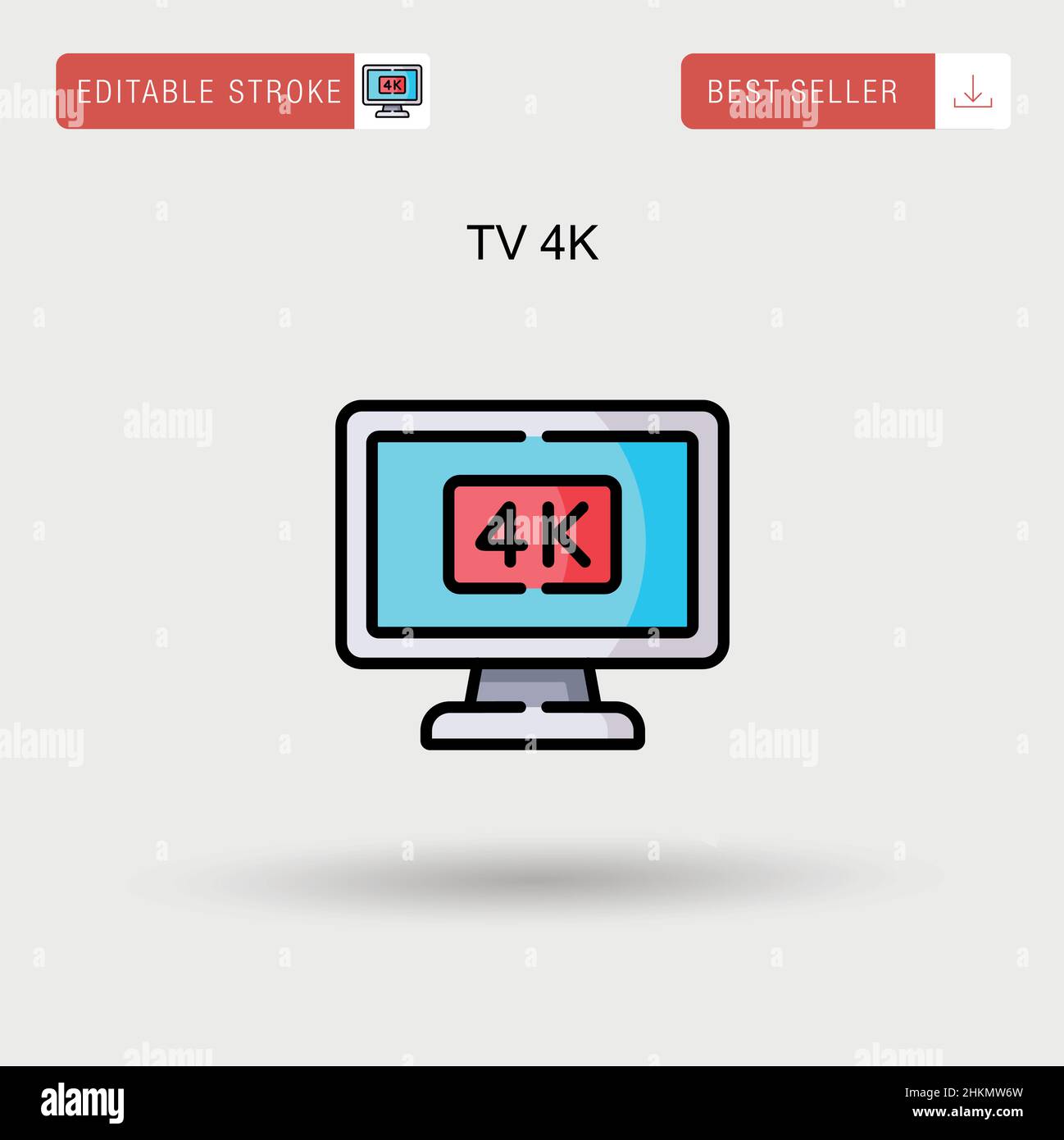 Tv 4k Simple vector icon. Stock Vector
