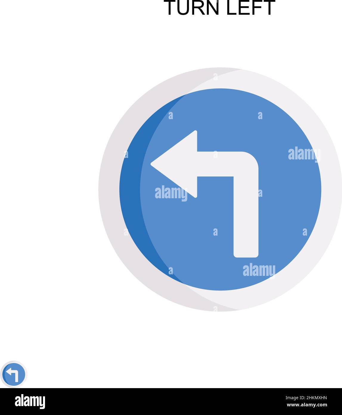 Turn left Simple vector icon. Illustration symbol design template for web mobile UI element. Stock Vector