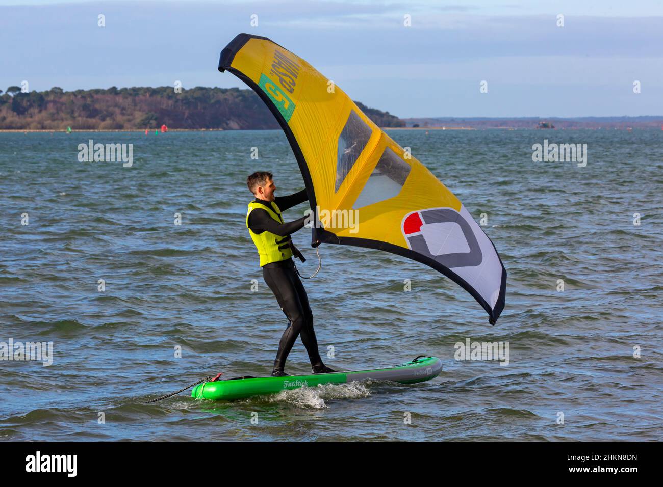 Sandbanks poole dorset uk 5th february 2022 uk weather watersports