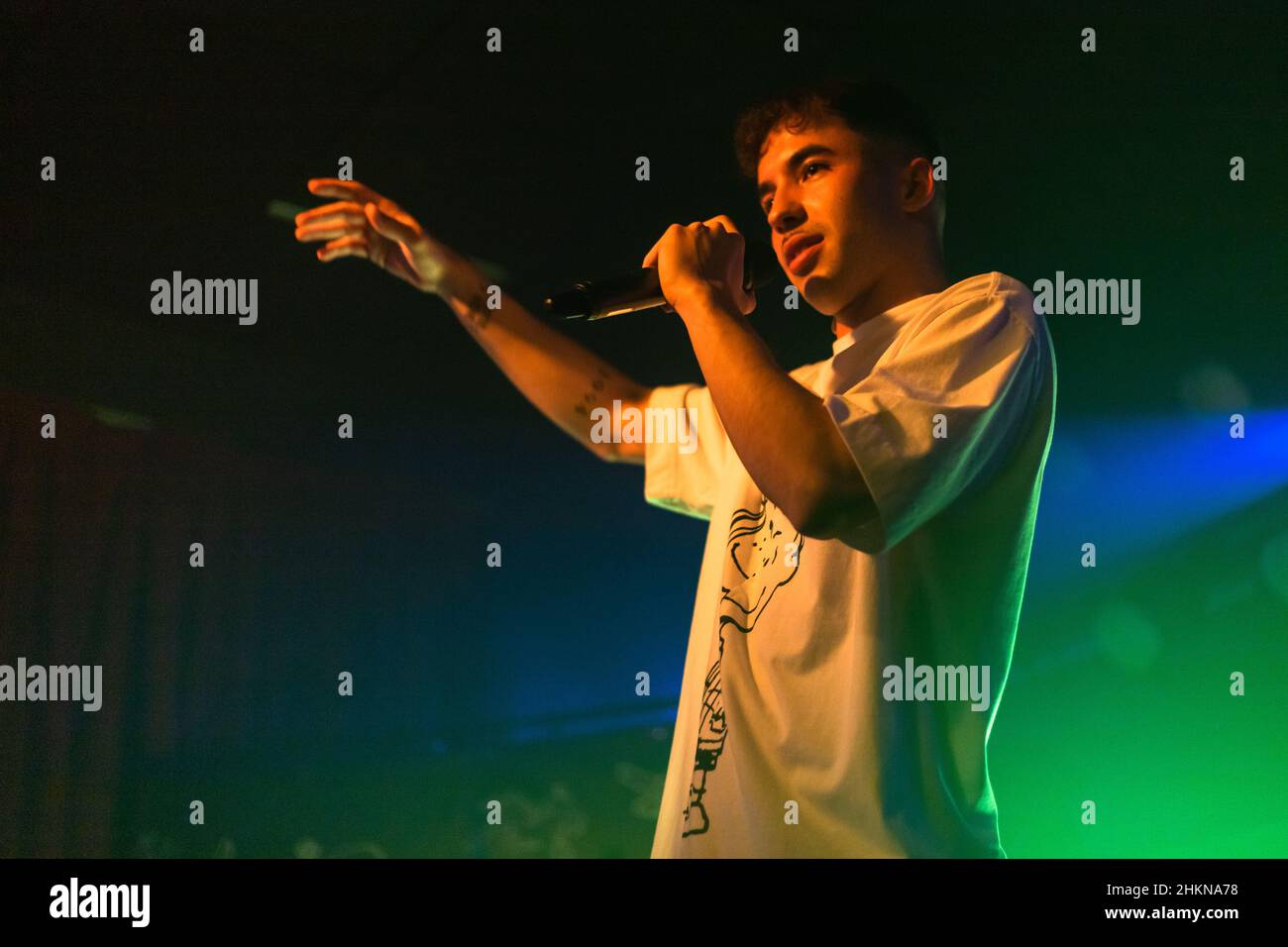 Seville, Spain. 4th Feb, 2022. The Spanish singer Pole performs a live