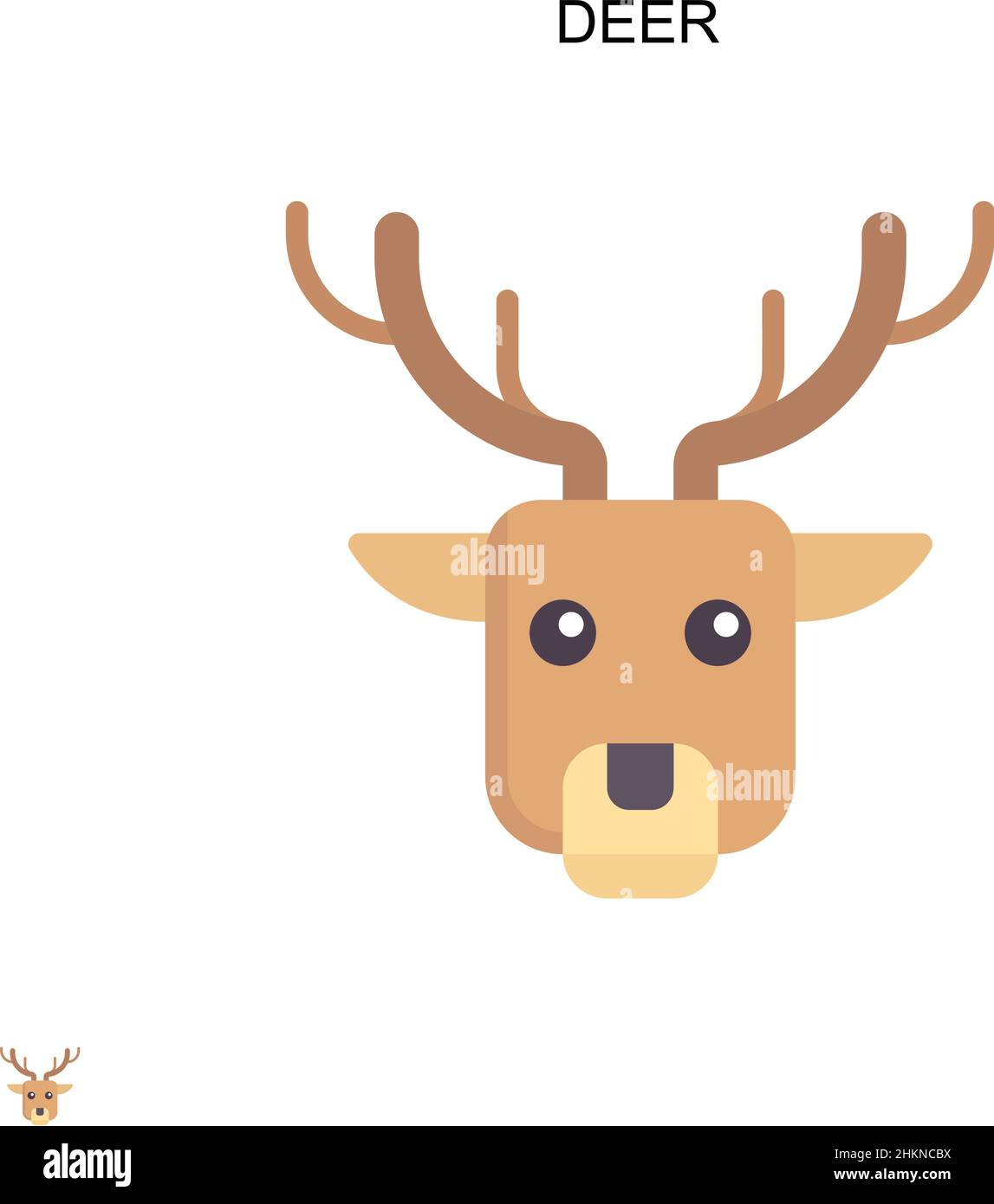 Deer Simple vector icon. Illustration symbol design template for web mobile UI element. Stock Vector