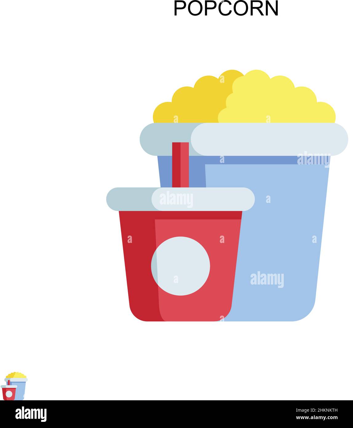 Popcorn simple vector icon illustration symbol design template for web 