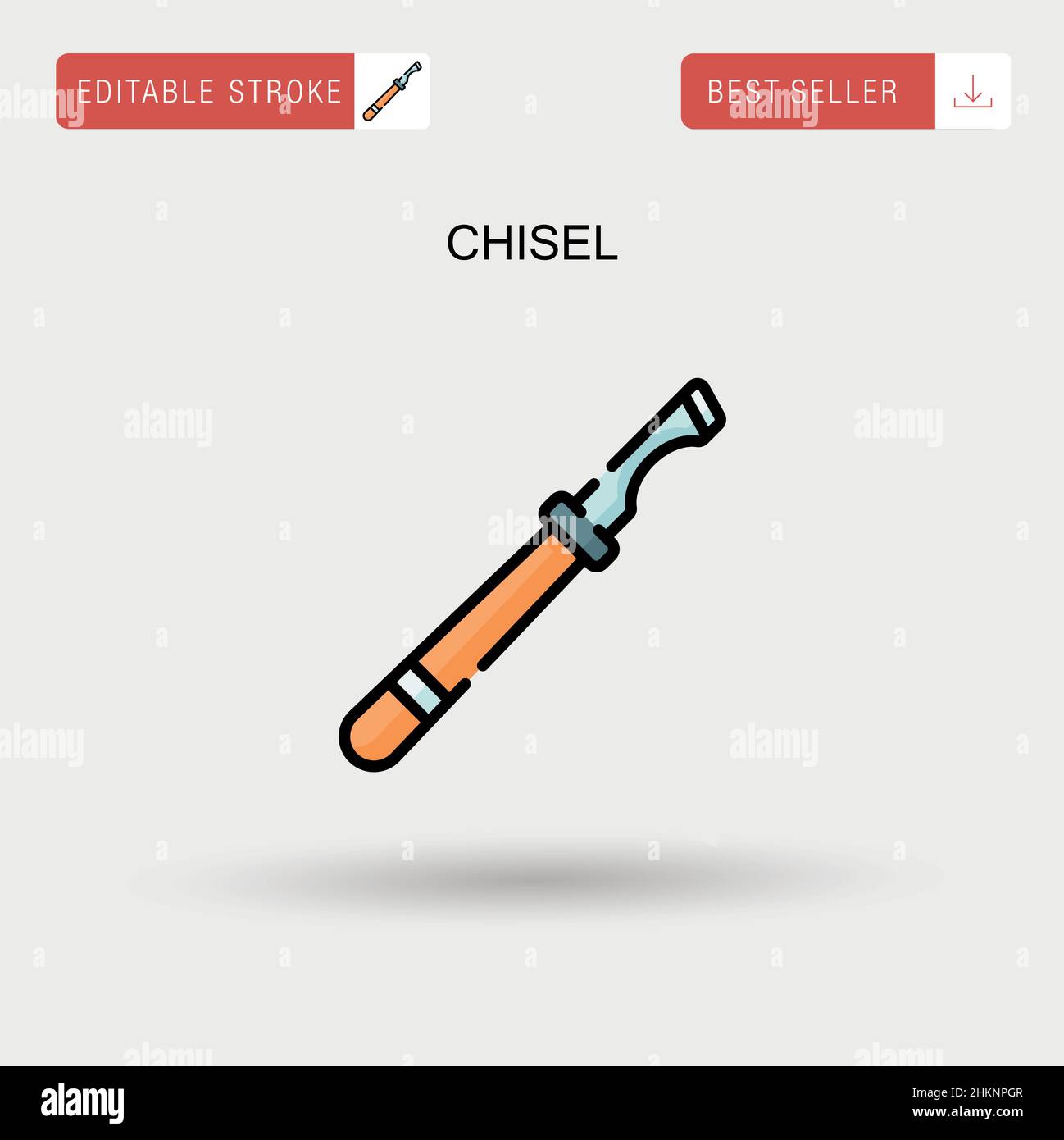 Chisel Simple vector icon. Stock Vector
