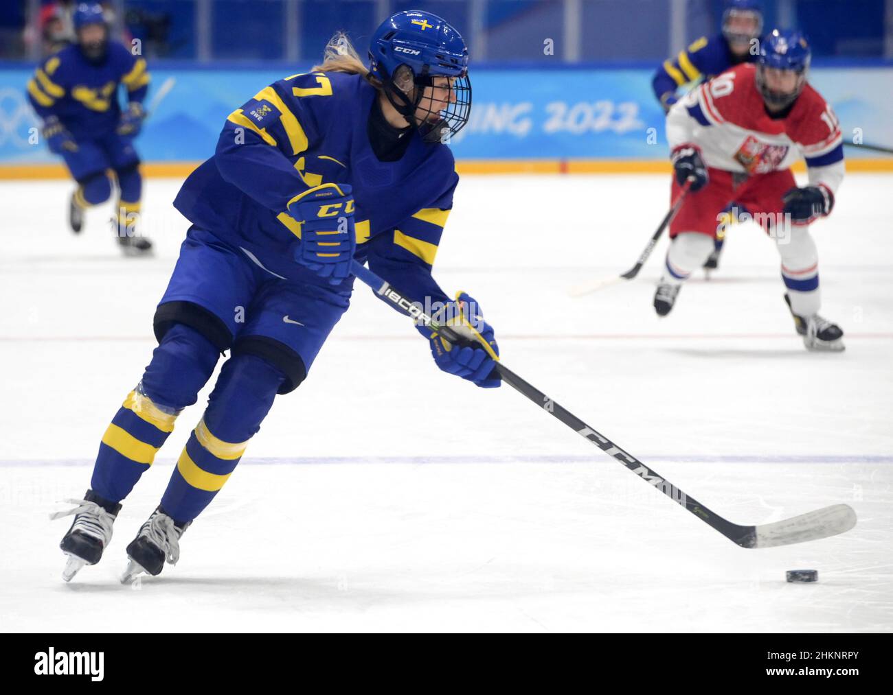 Beijing, China. 5th Feb, 2022. Sofie Lundin of Sweden competes during the women's ice hockey preliminary round Group B match between the Czech Republic and Sweden at the National Indoor Stadium in Beijing, China, Feb. 5, 2022. Credit: Li An/Xinhua/Alamy Live News Stock Photo