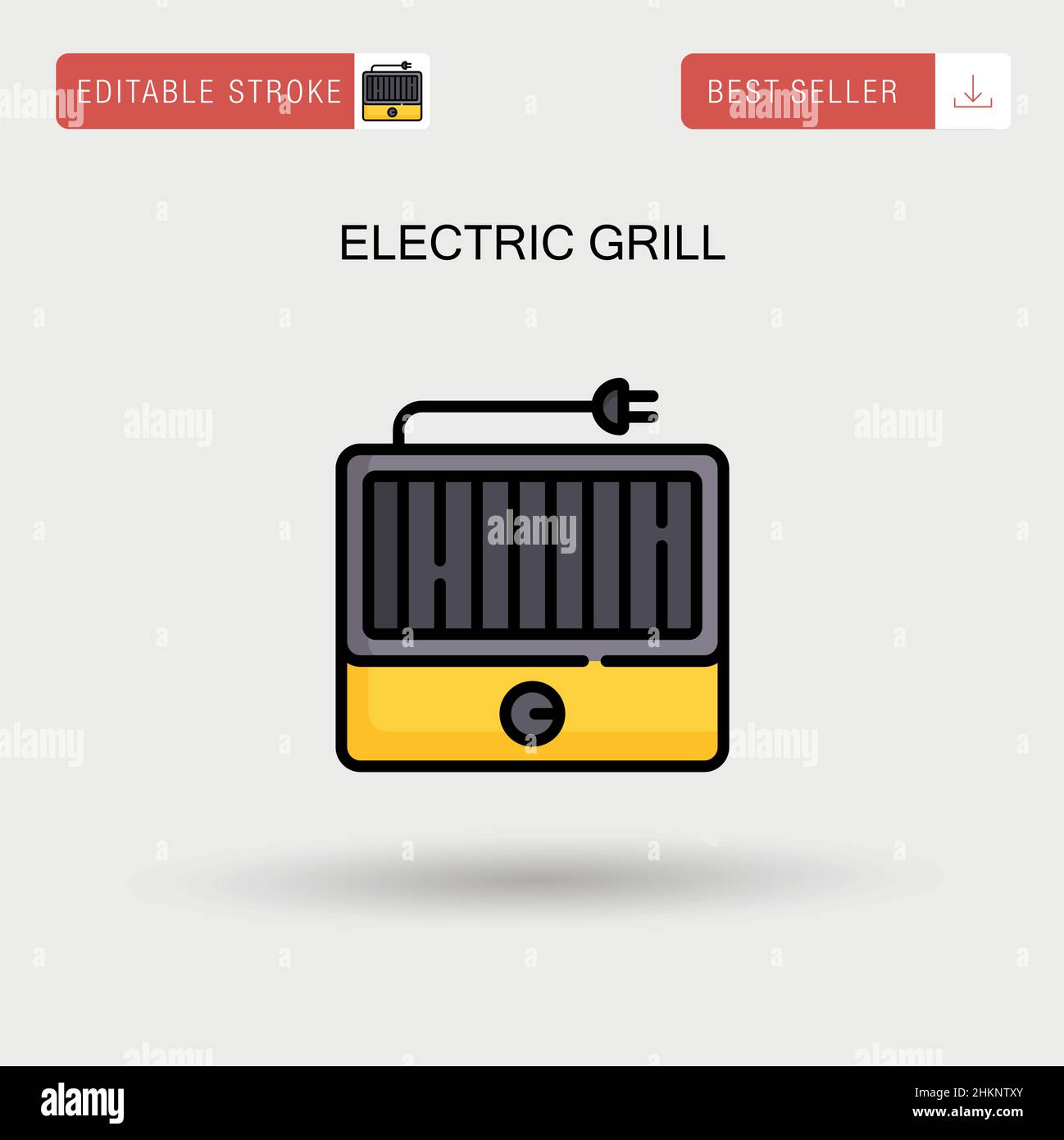 Electric grill Simple vector icon. Stock Vector