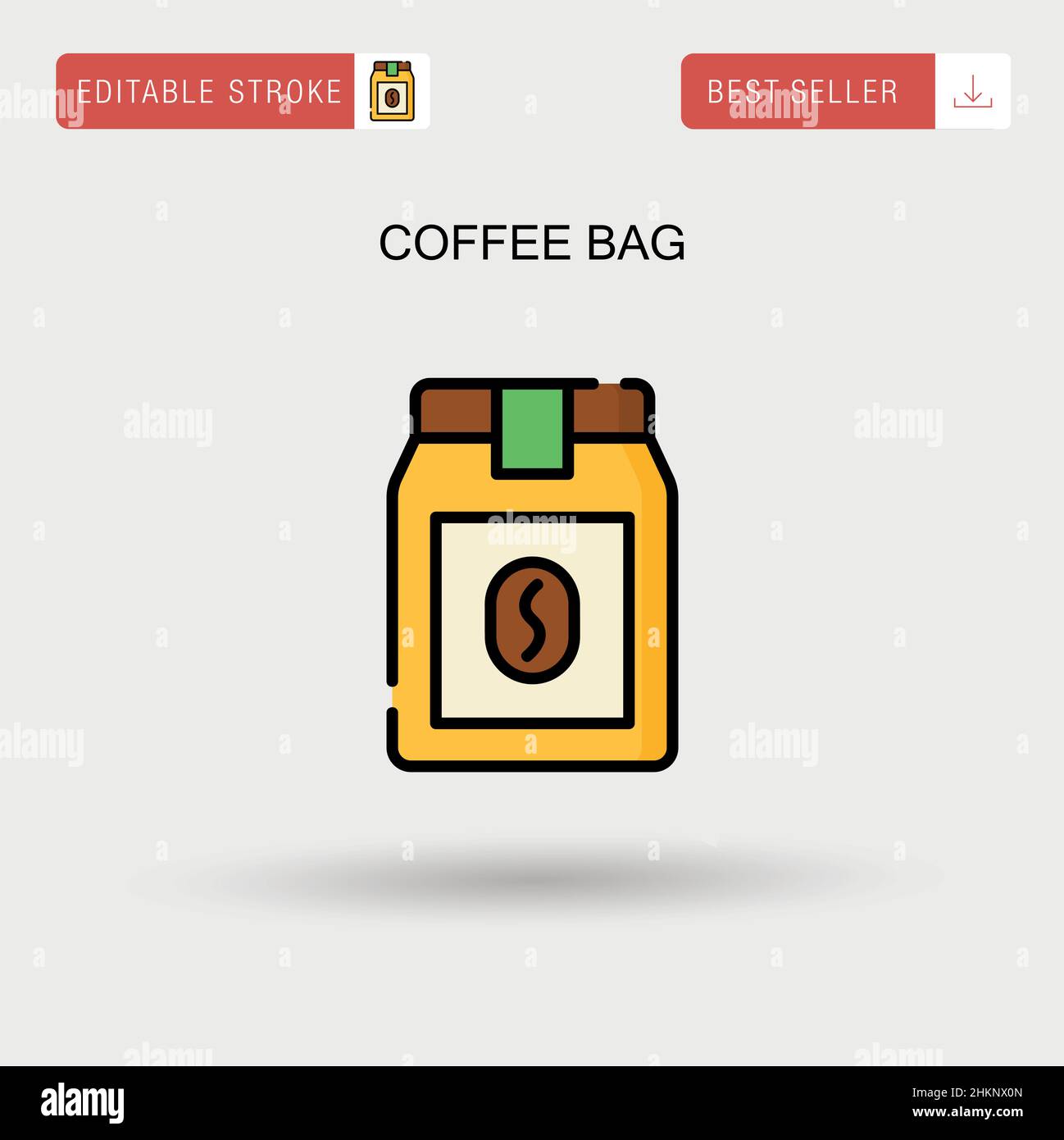 Coffee bag Simple vector icon. Stock Vector