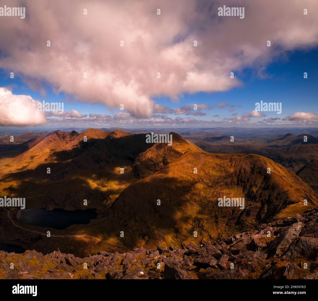 Spectacular McGillycuddy Reeks Mountains In Morning Light Stock Photo spectacular-mcgillycuddy-reeks-mountains-in-morning-light-stock-photo
