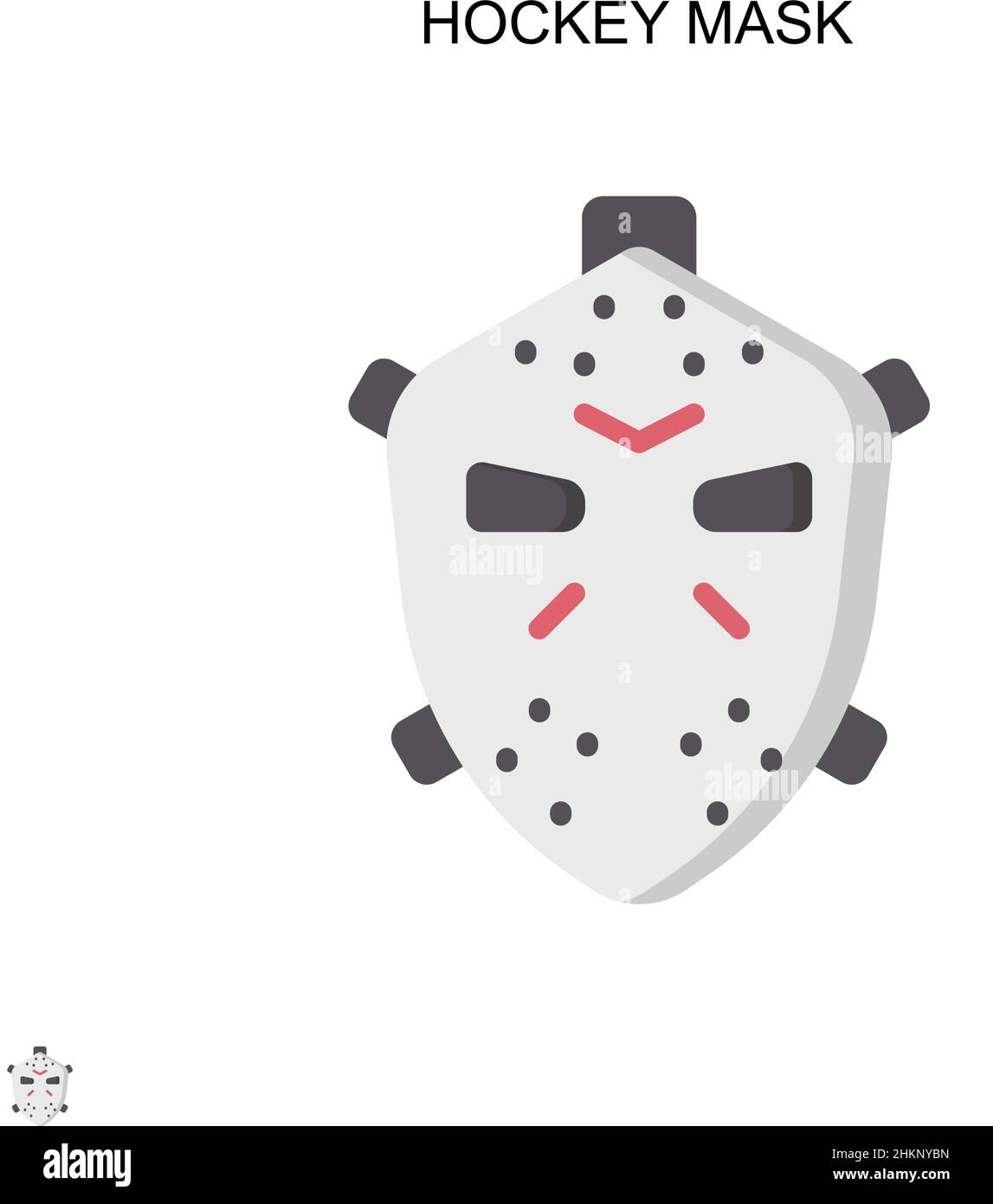 Hockey mask Simple vector icon. Illustration symbol design template for web mobile UI element. Stock Vector