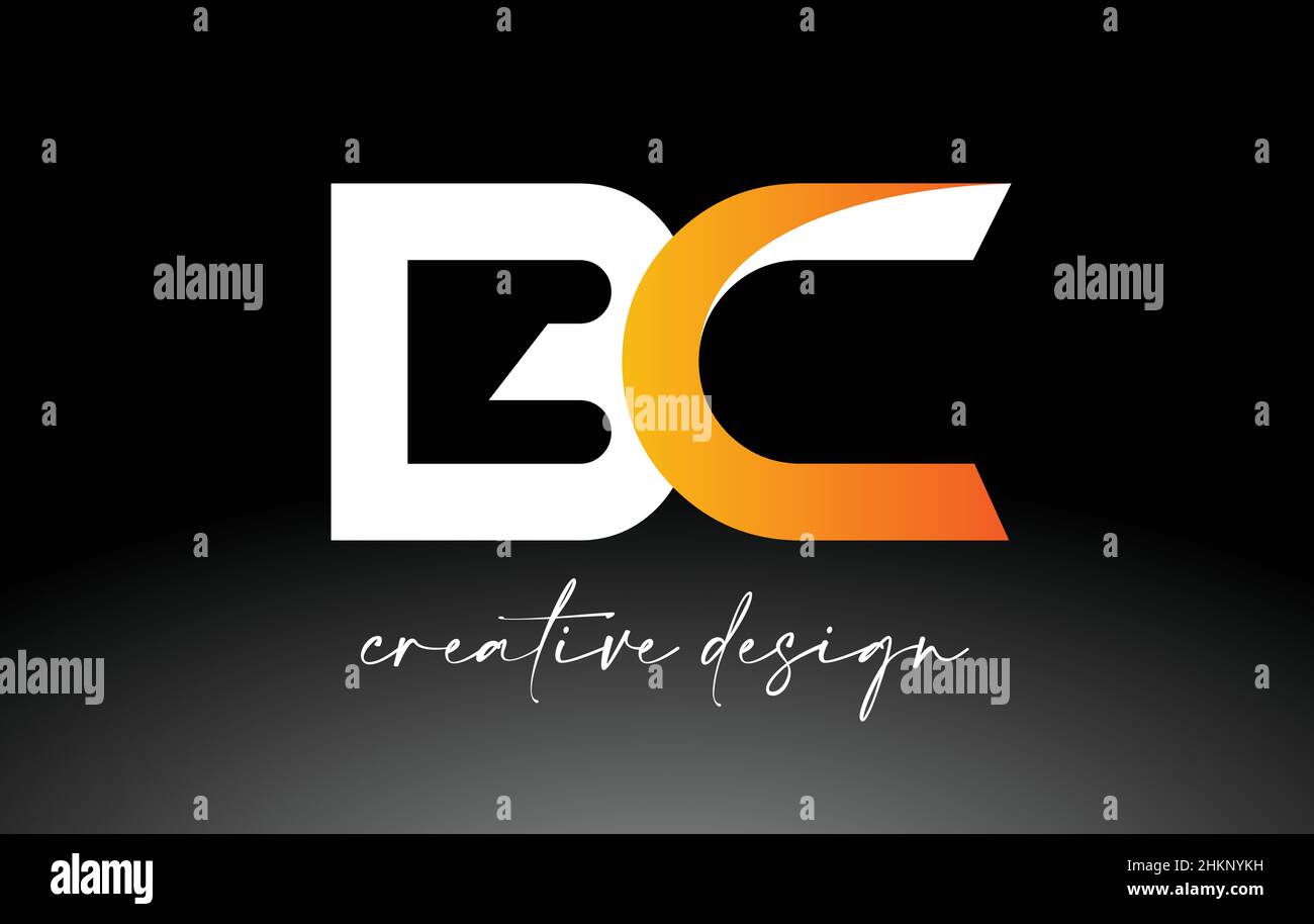 BC Letter Logo with White Golden Colors and Minimalist Design Icon