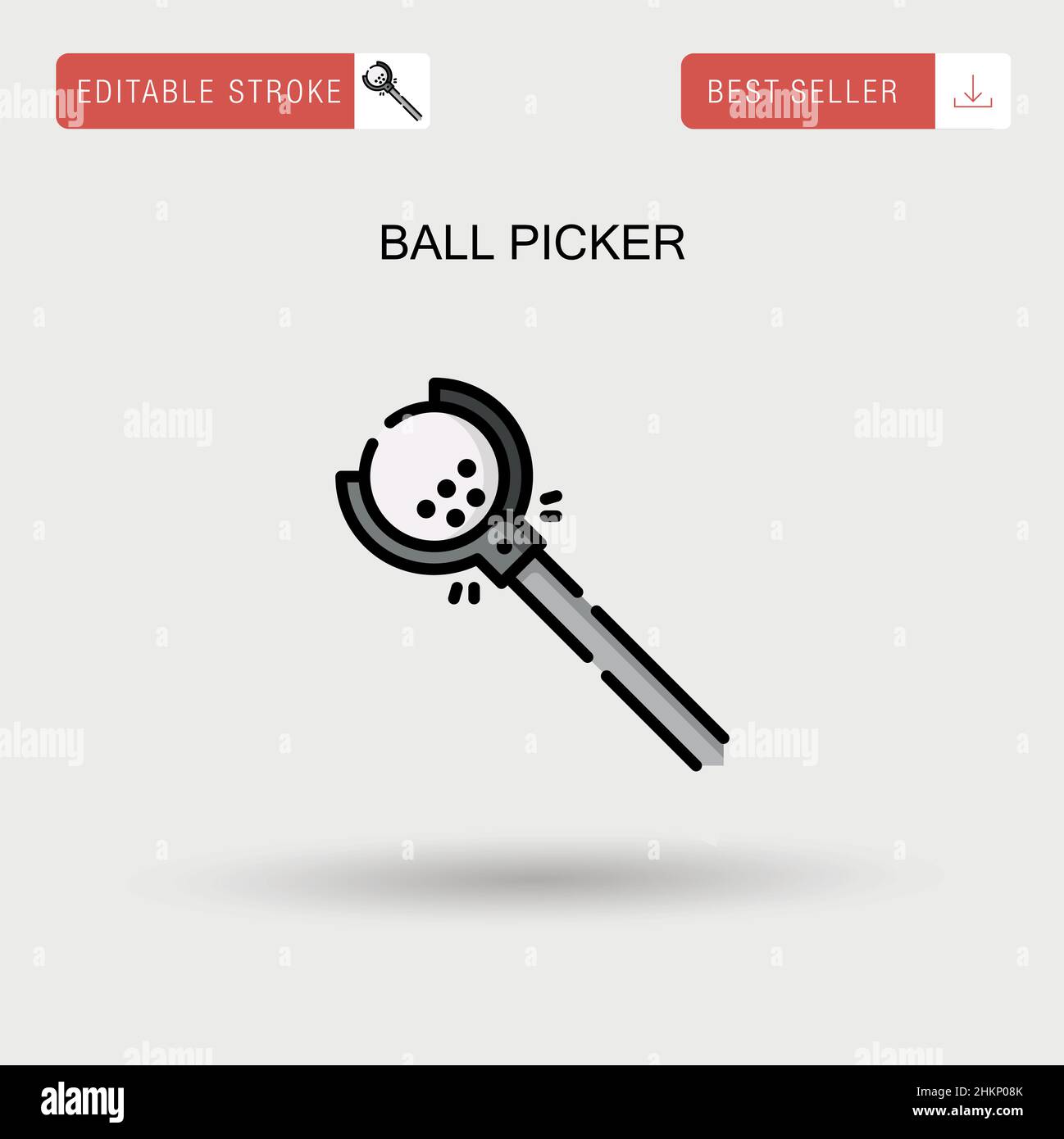 Ball picker Simple vector icon. Stock Vector